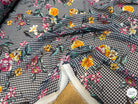 CHIFFON VICHY BLEU FLUIDE GROSSES FLEURS SUPER BEAU - My Little Coupon