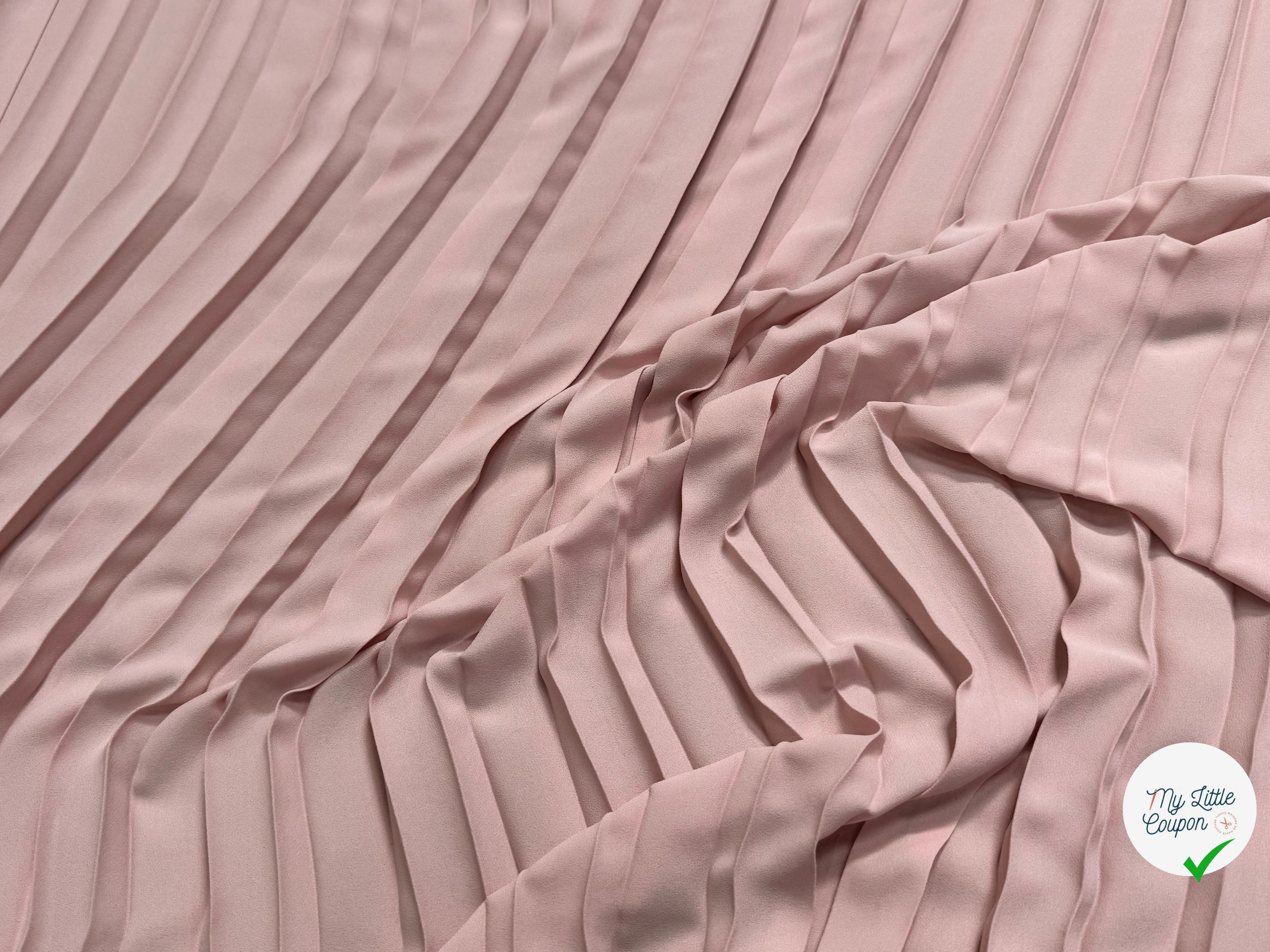 (CHUTE) CREPE PLISSÉ FLUIDE ROSE PALE - My Little Coupon