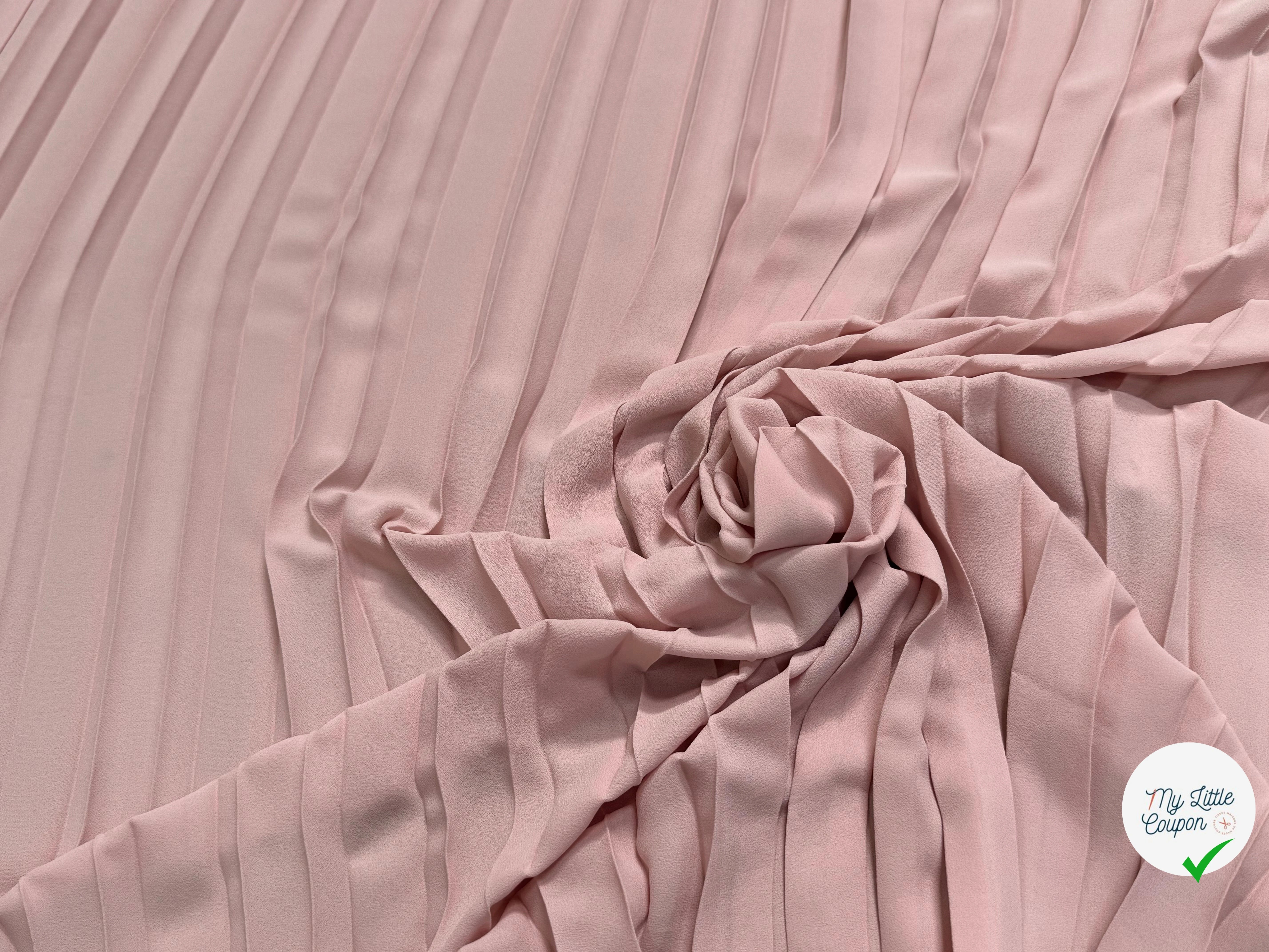 (CHUTE) CREPE PLISSÉ FLUIDE ROSE PALE - My Little Coupon
