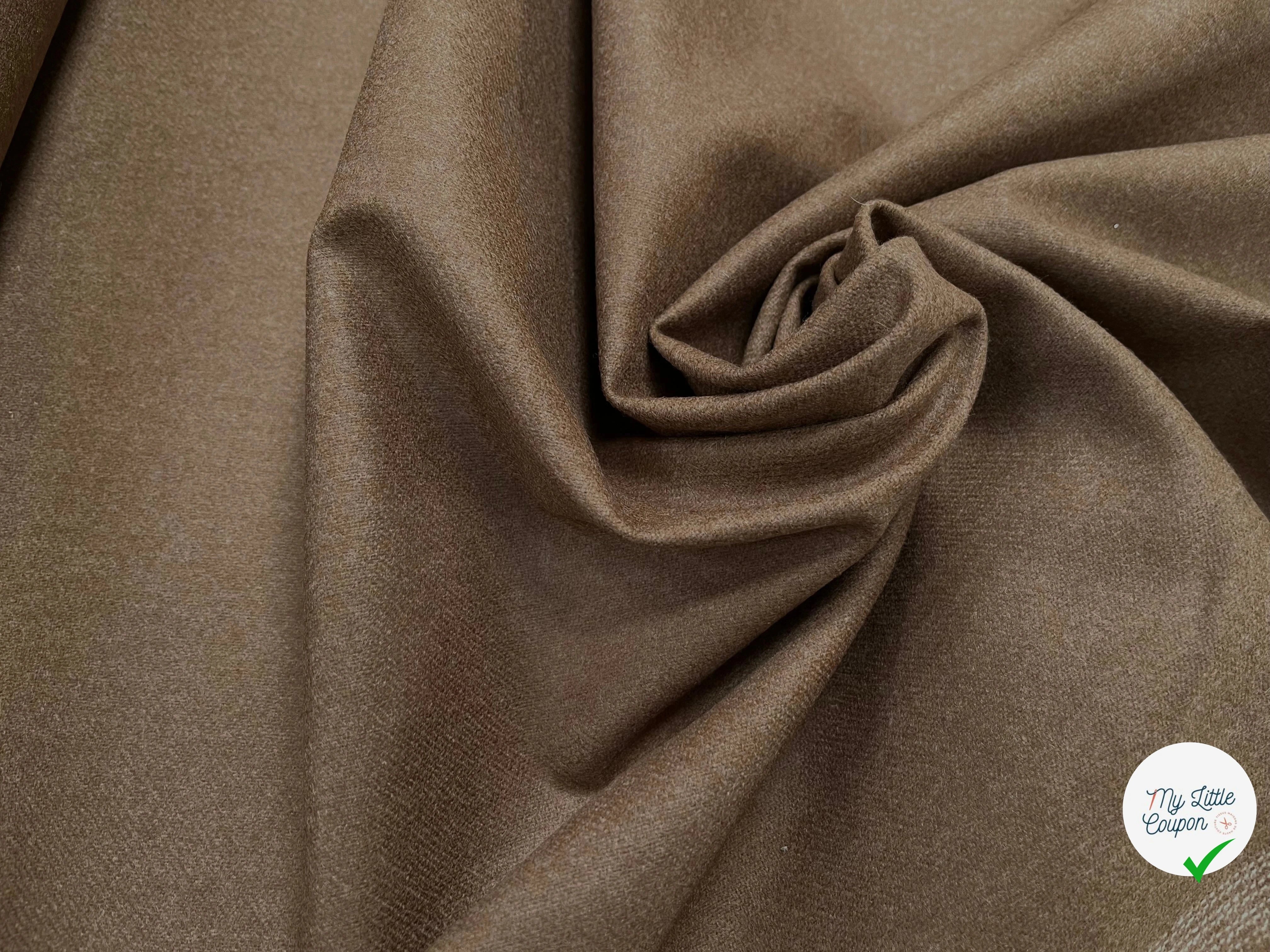 FLANELLE MARRON CAMEL LAINE - My Little Coupon