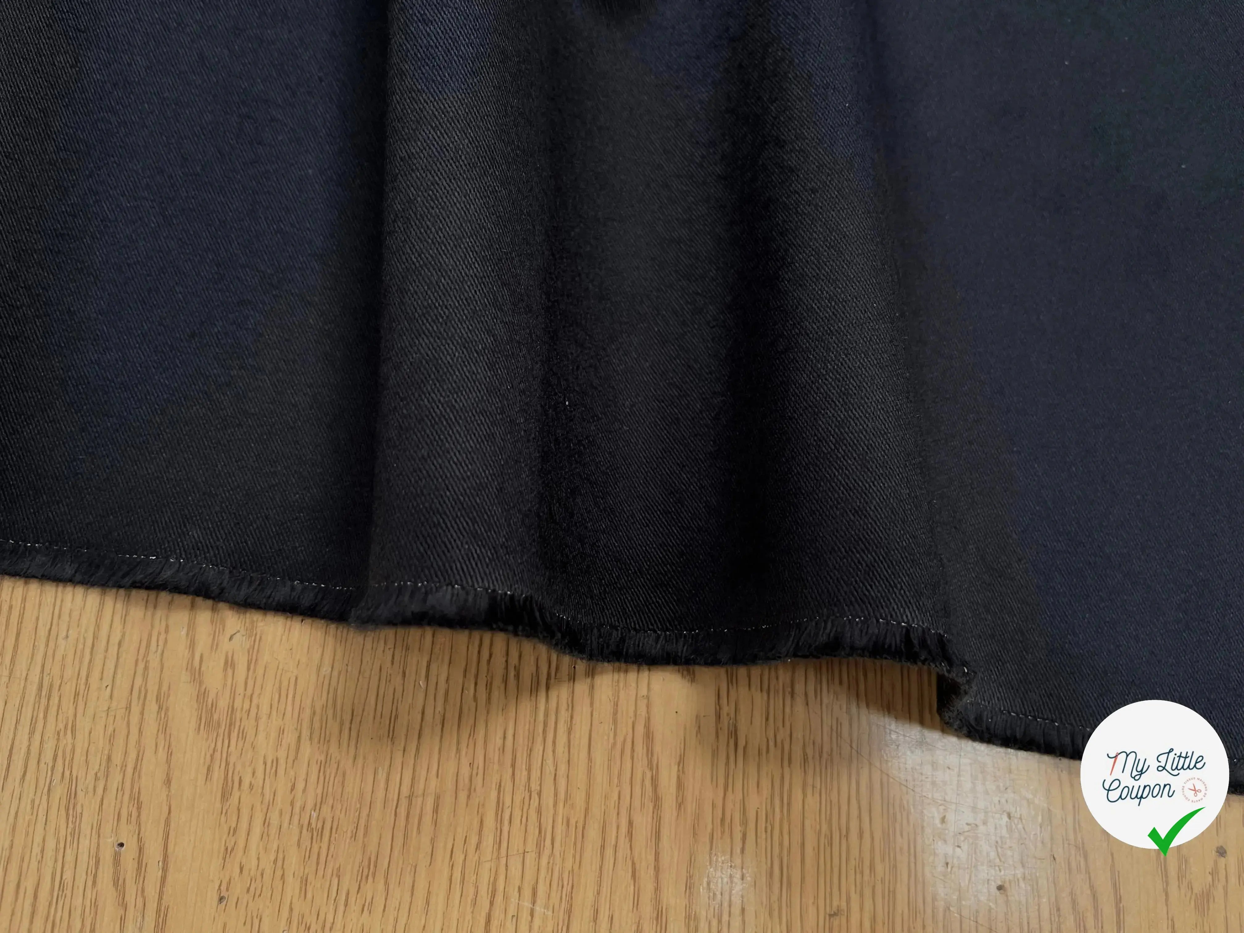 GABARDINE DE COTON STRIÉ BLEU NAVY - My Little Coupon