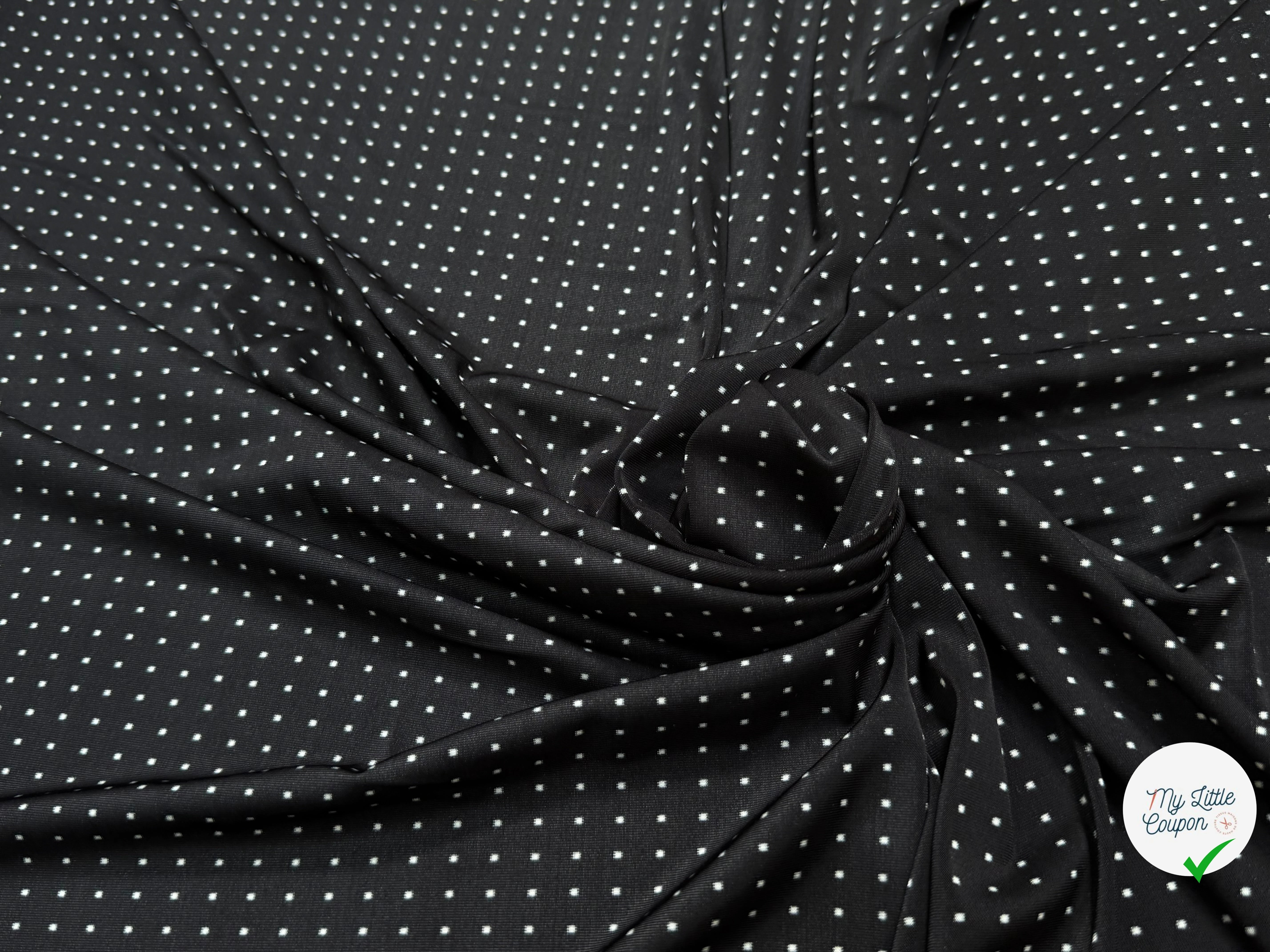 (CHUTE) JERSEY VISCOSE FROIDE FLUIDE MOTIF À POIS ULTRA STRETCH - My Little Coupon