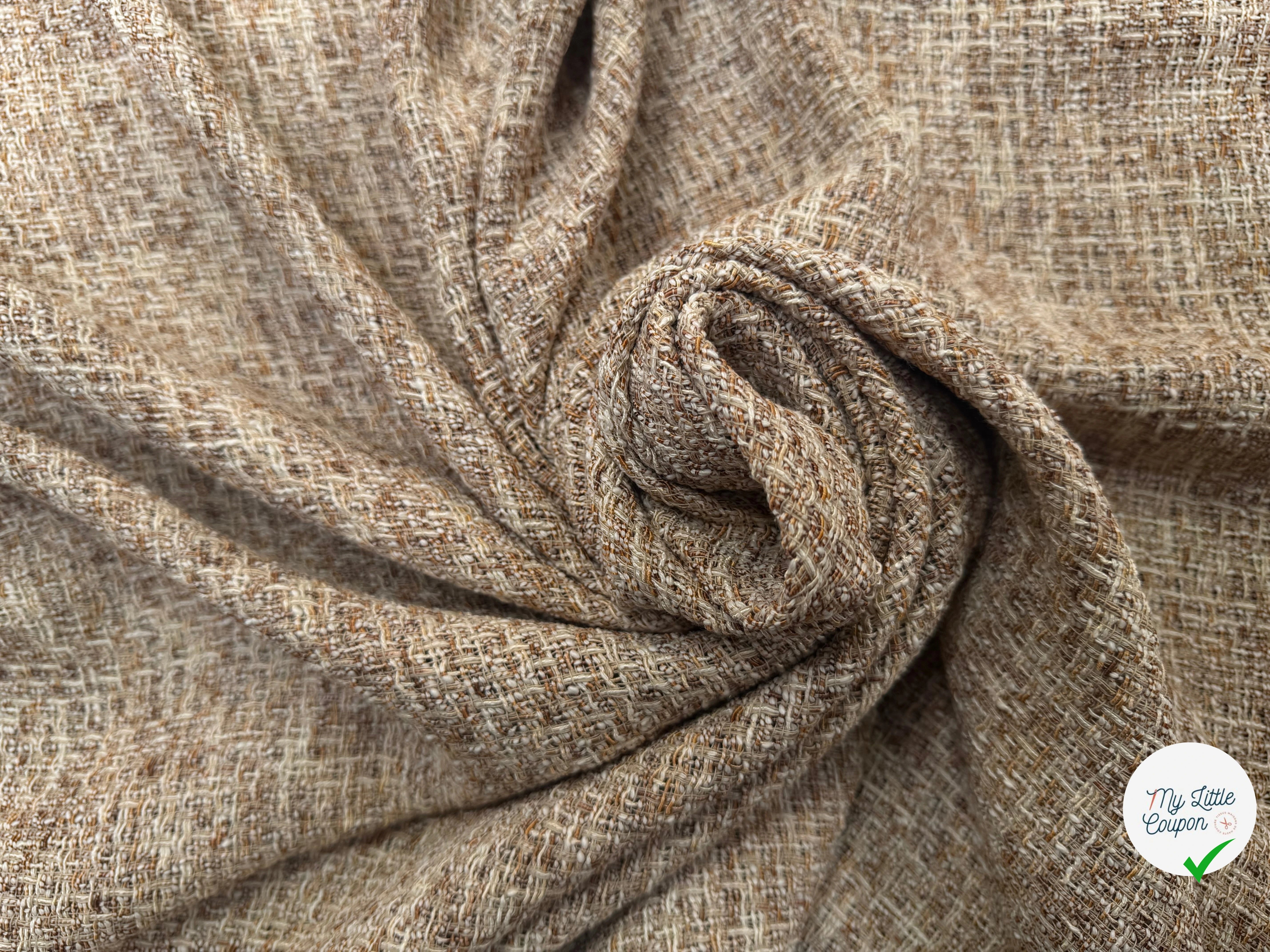TWEED ÉTÉ COTON VISCOSE MIEL - My Little Coupon