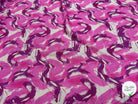 VISCOSE FLUIDE FOND BEIGE IMPRIMÉE TOURBILLON ROSE VIOLET - My Little Coupon