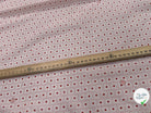 (CHUTE) VOILE DE COTON FOND BEIGE MOTIFS PETITS POIS ROUGES IRREGULIERS - My Little Coupon