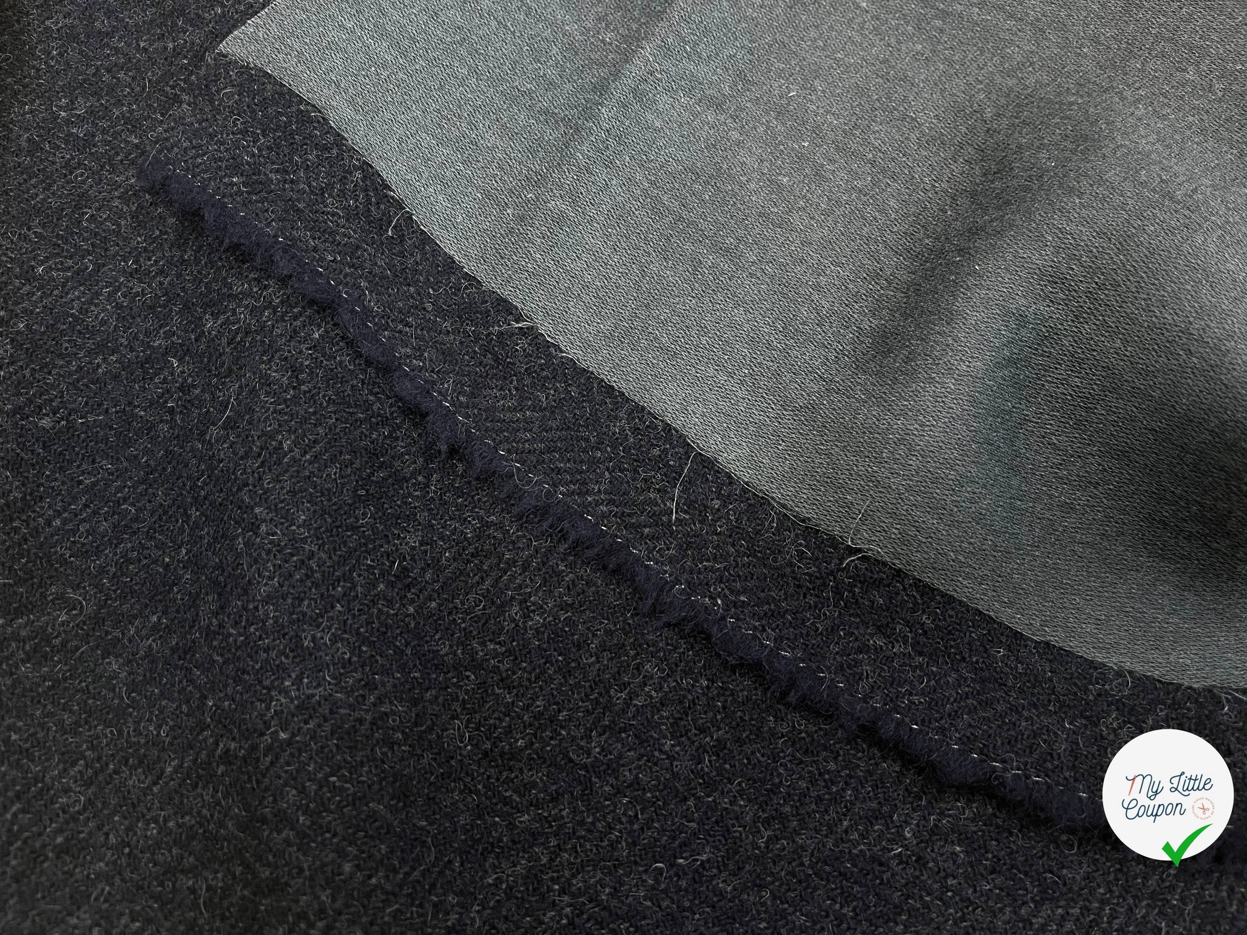 (CHUTE)CABAN DE LAINE BLEU GRIS CROCHET - My Little Coupon