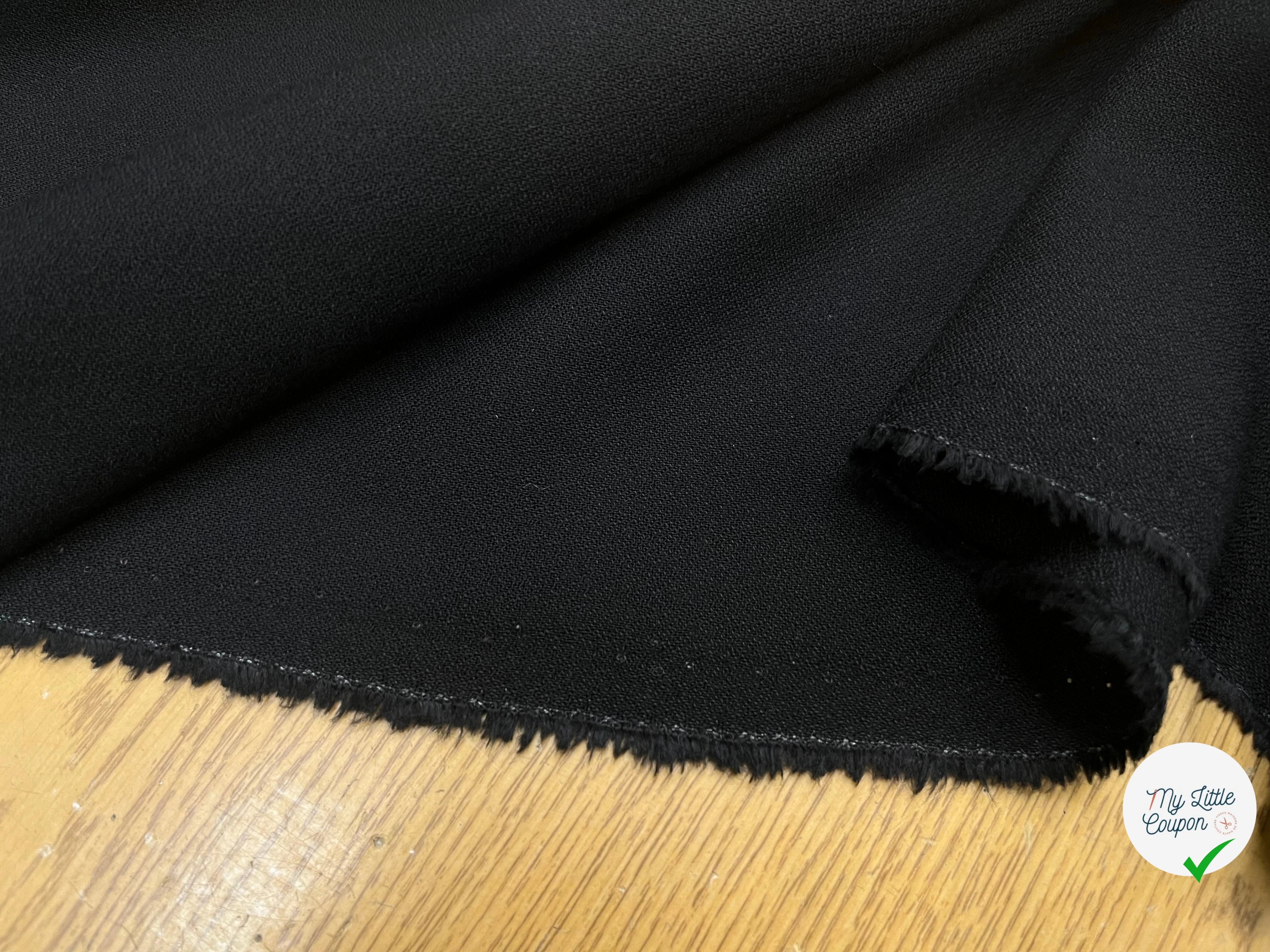 (CHUTE)CREPE VISCOSE 20% LAINE NOIR - My Little Coupon