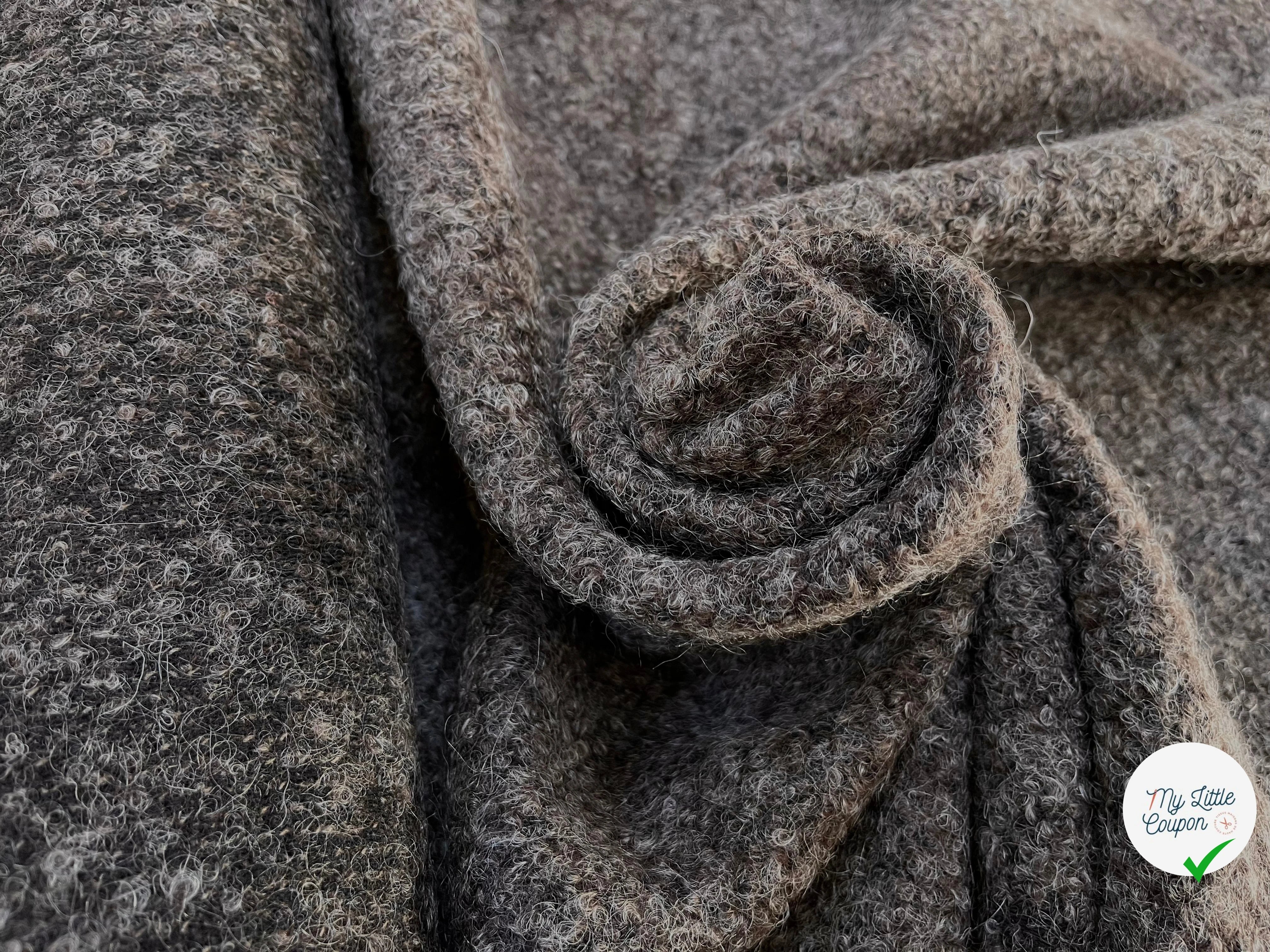 (CHUTE)LAINAGE MANTEAU GRIS MARRON 100% LAINE 142CM - My Little Coupon