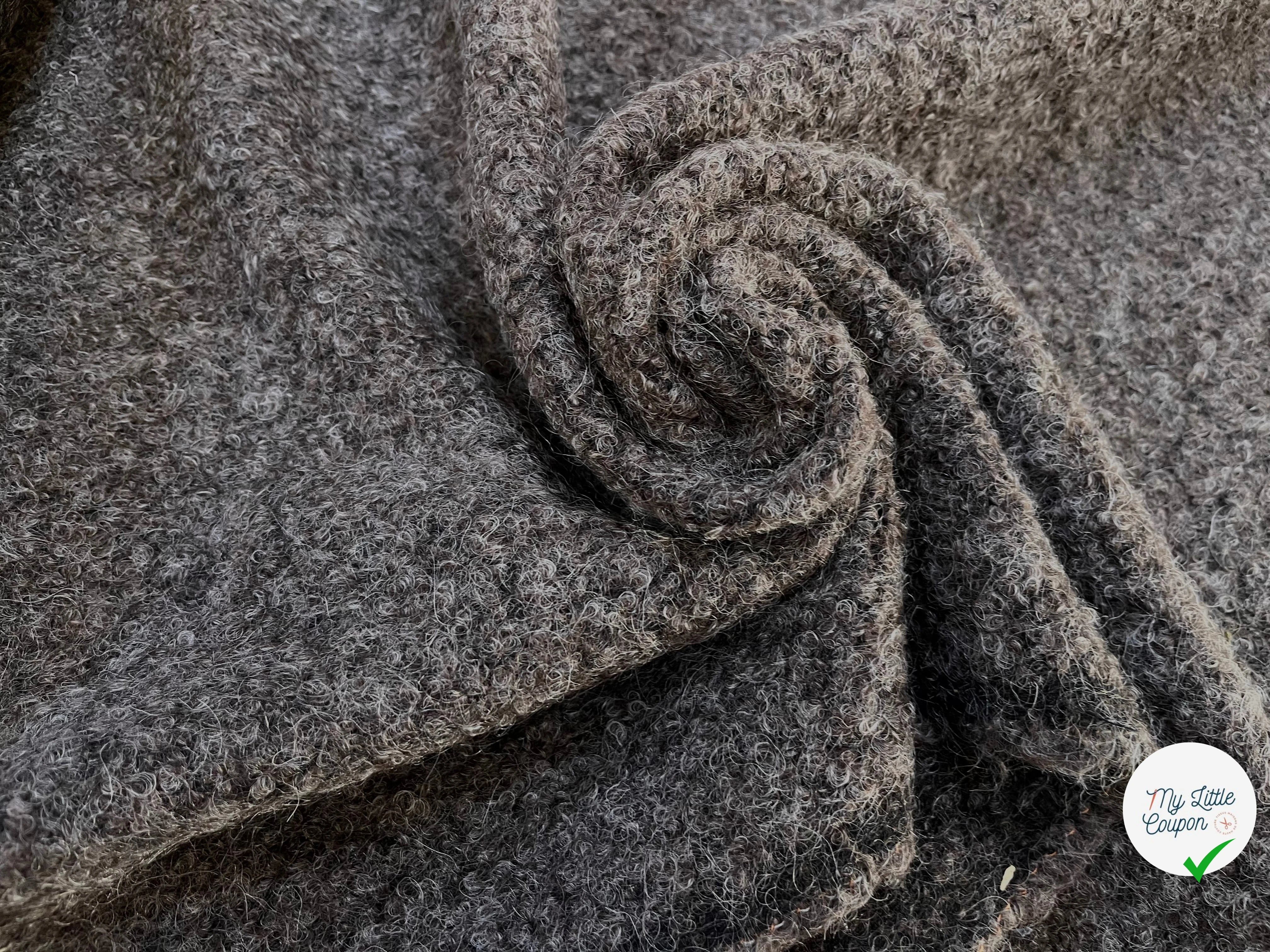 (CHUTE)LAINAGE MANTEAU GRIS MARRON 100% LAINE 142CM - My Little Coupon