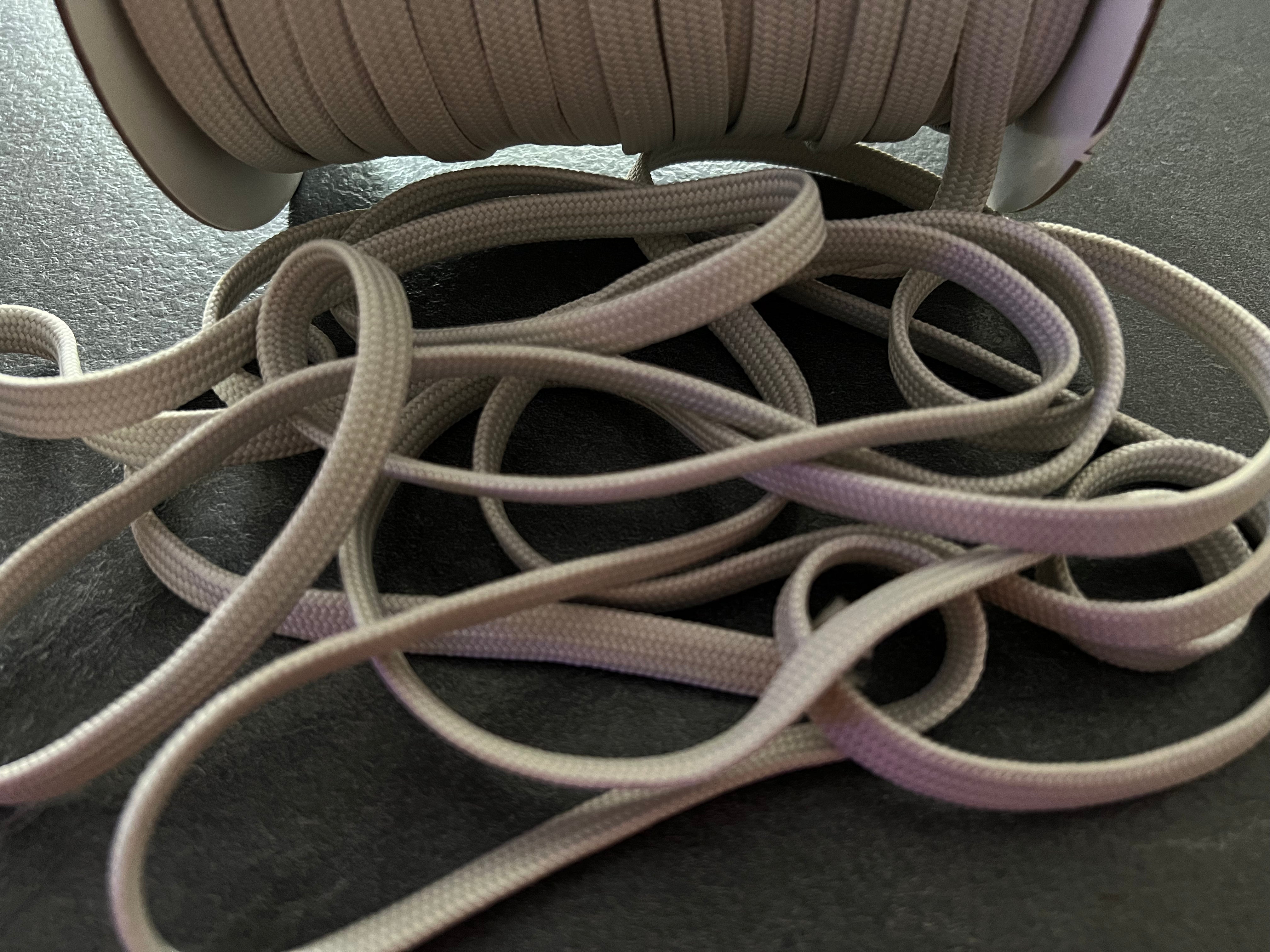 CORDON TRESSÉ PLAT BLANC GRISÉ 10mm - My Little Coupon