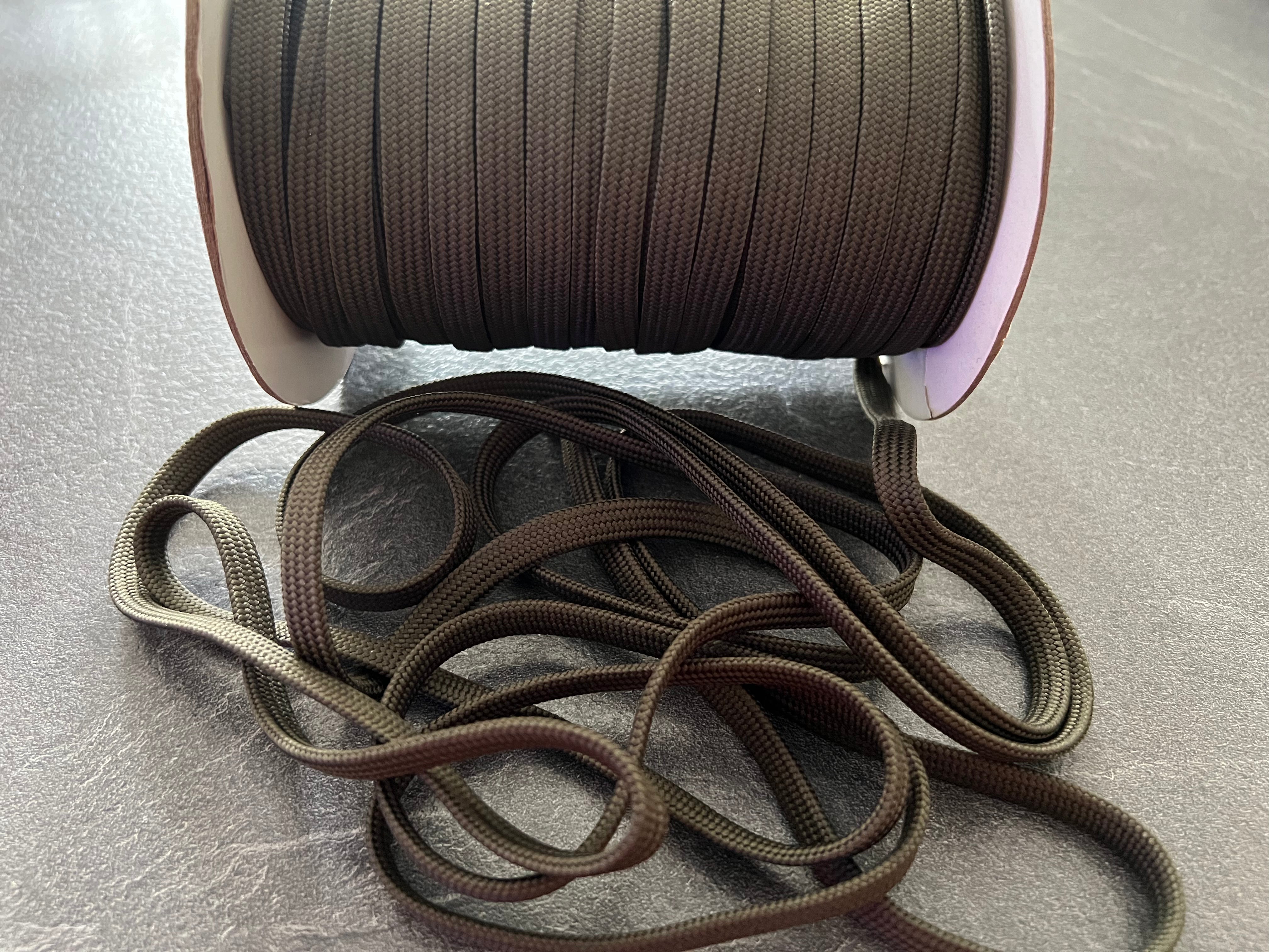 CORDON TRESSÉ PLAT KAKI 10mm - My Little Coupon