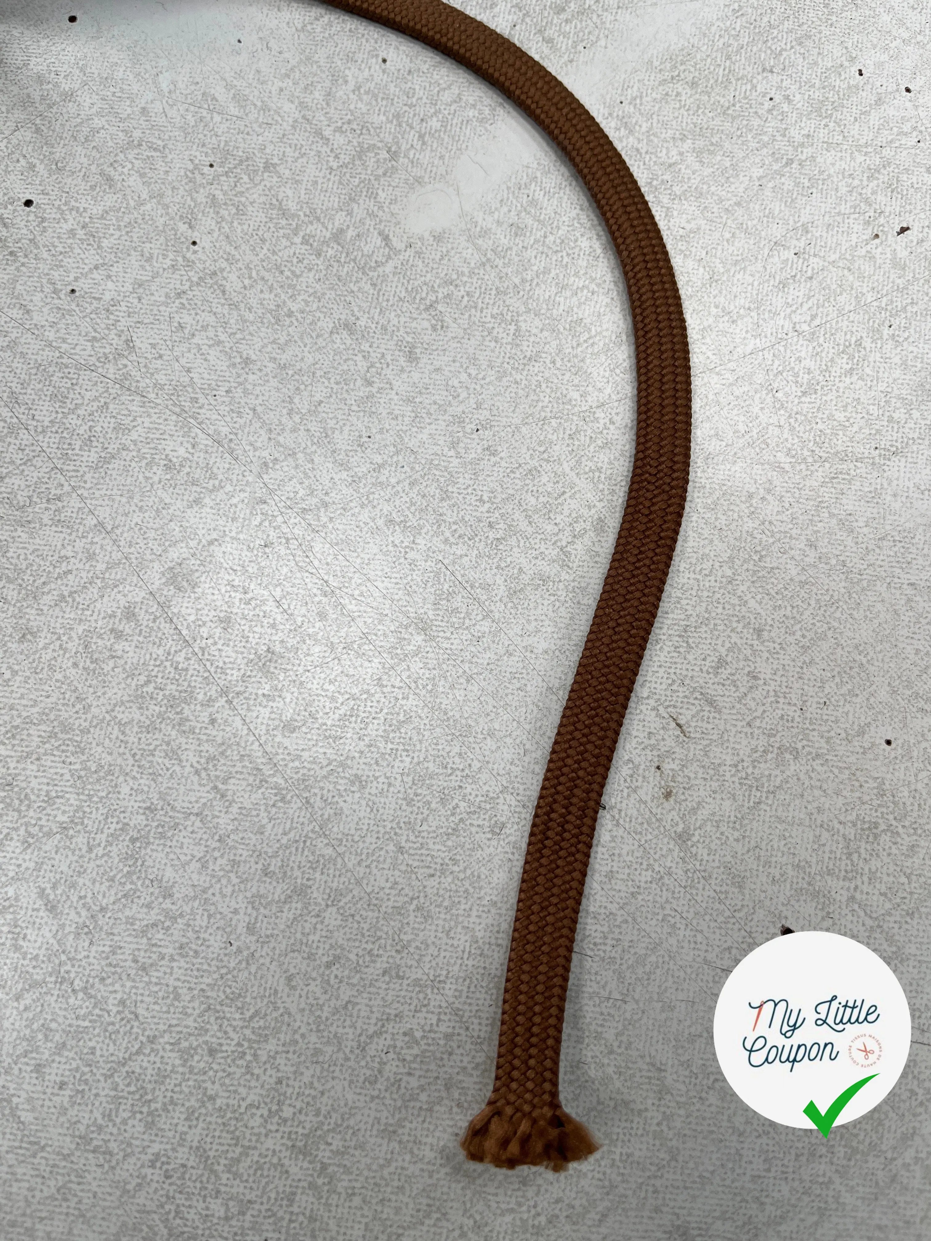 CORDON TRESSÉ PLAT Marron noisette 10mm - My Little Coupon