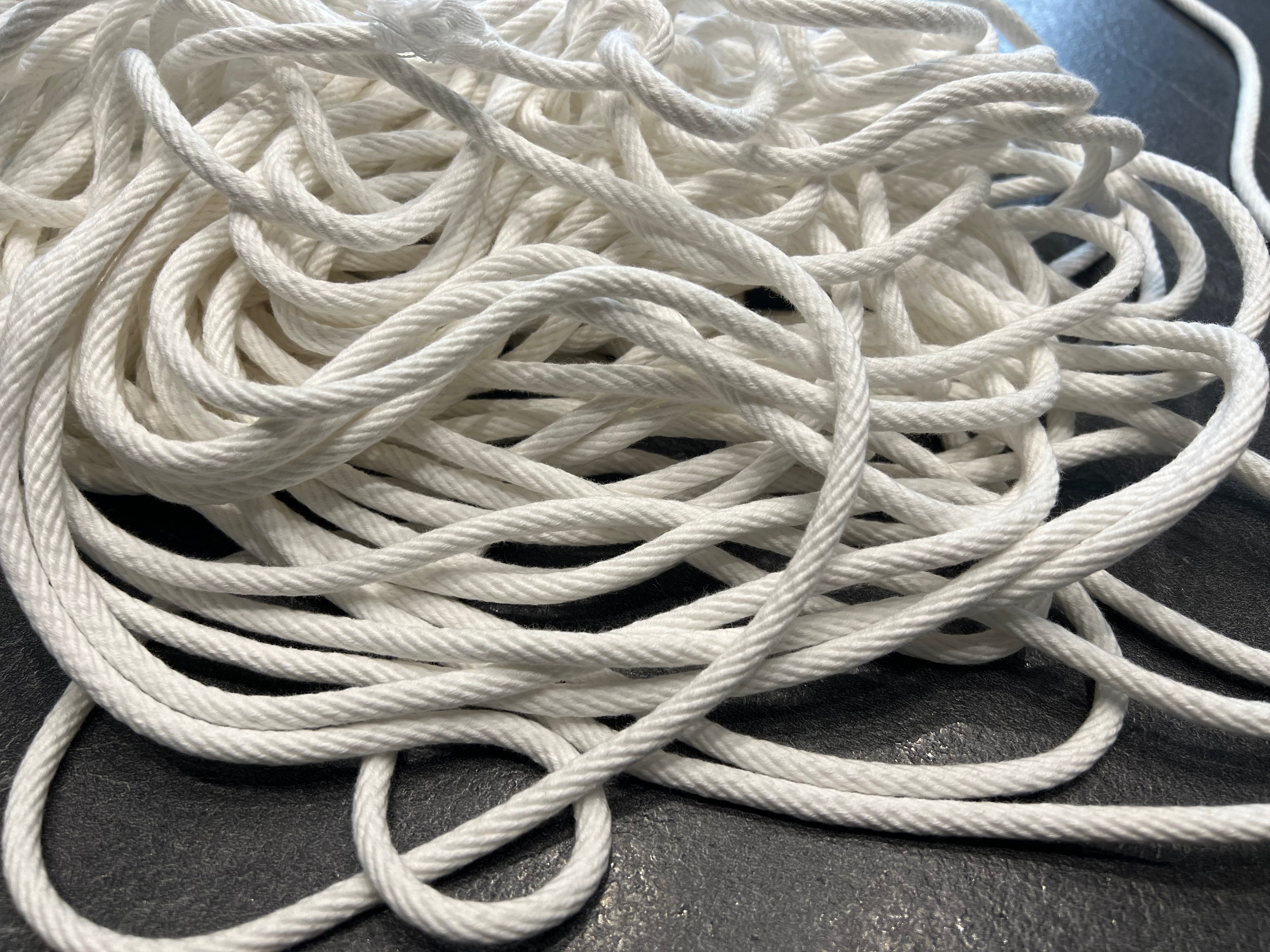 CORDON TRESSÉ ROND BLANC 7mm - My Little Coupon