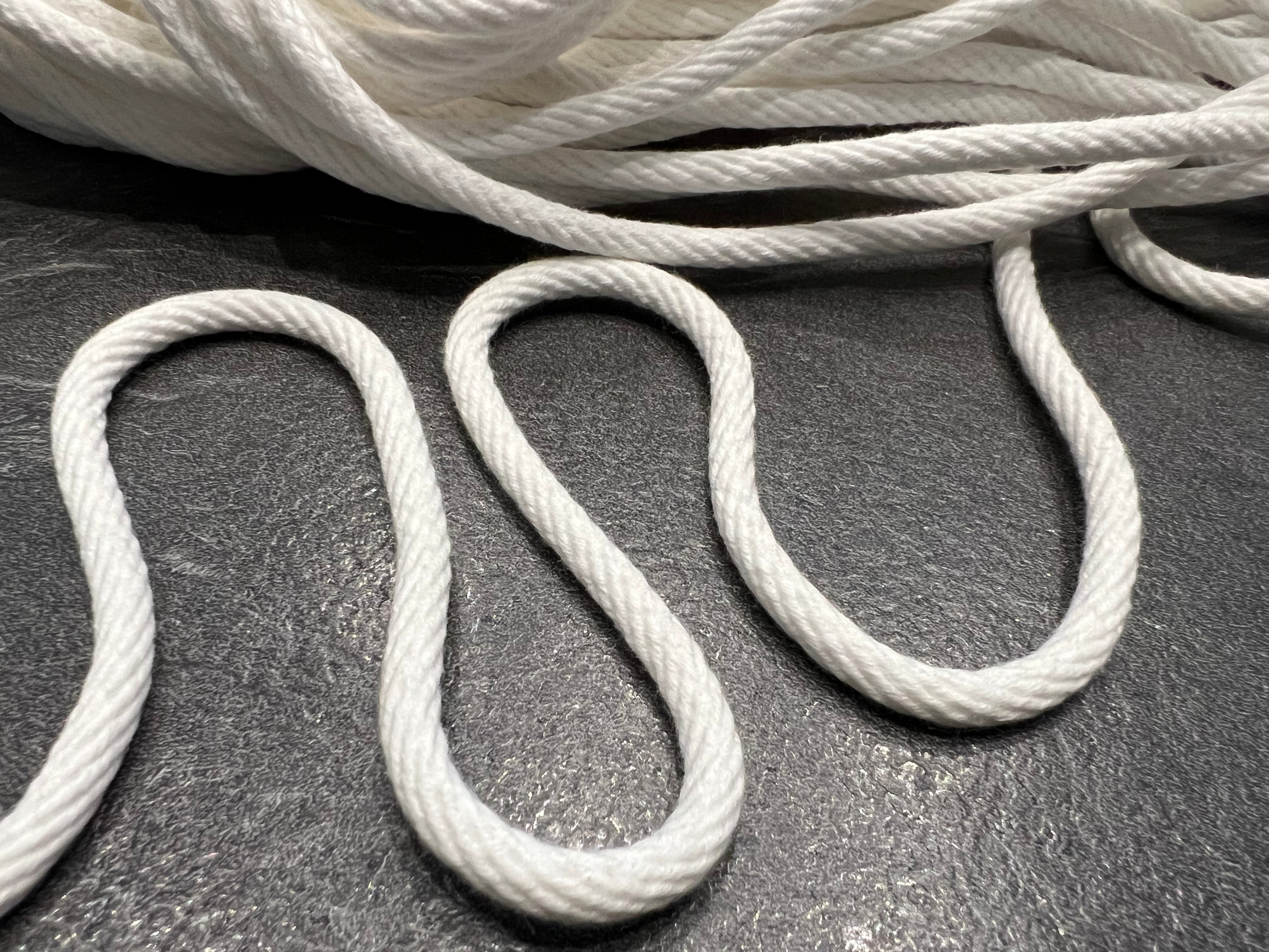 CORDON TRESSÉ ROND BLANC 7mm - My Little Coupon