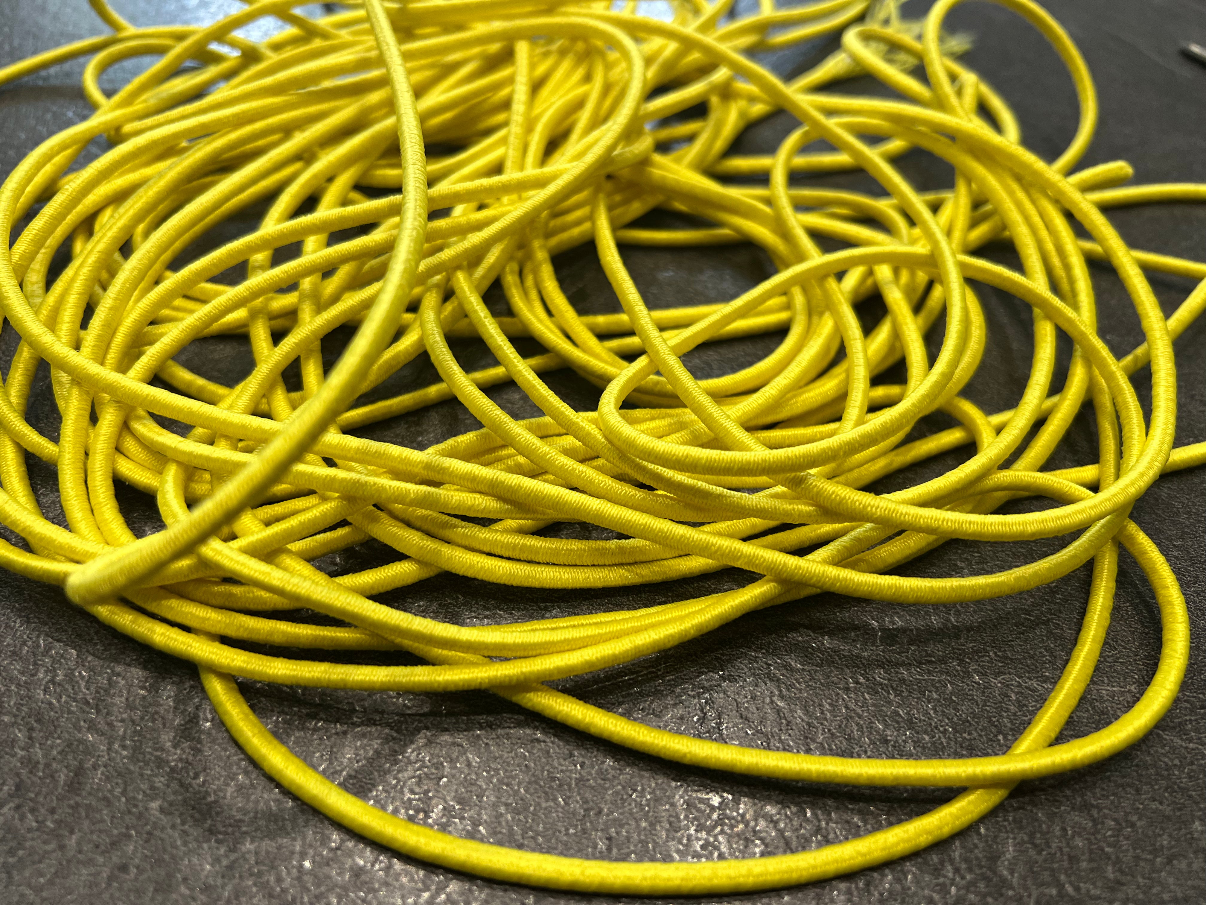 CORDON TRESSÉ ROND ELASTIQUE JAUNE 4mm - My Little Coupon