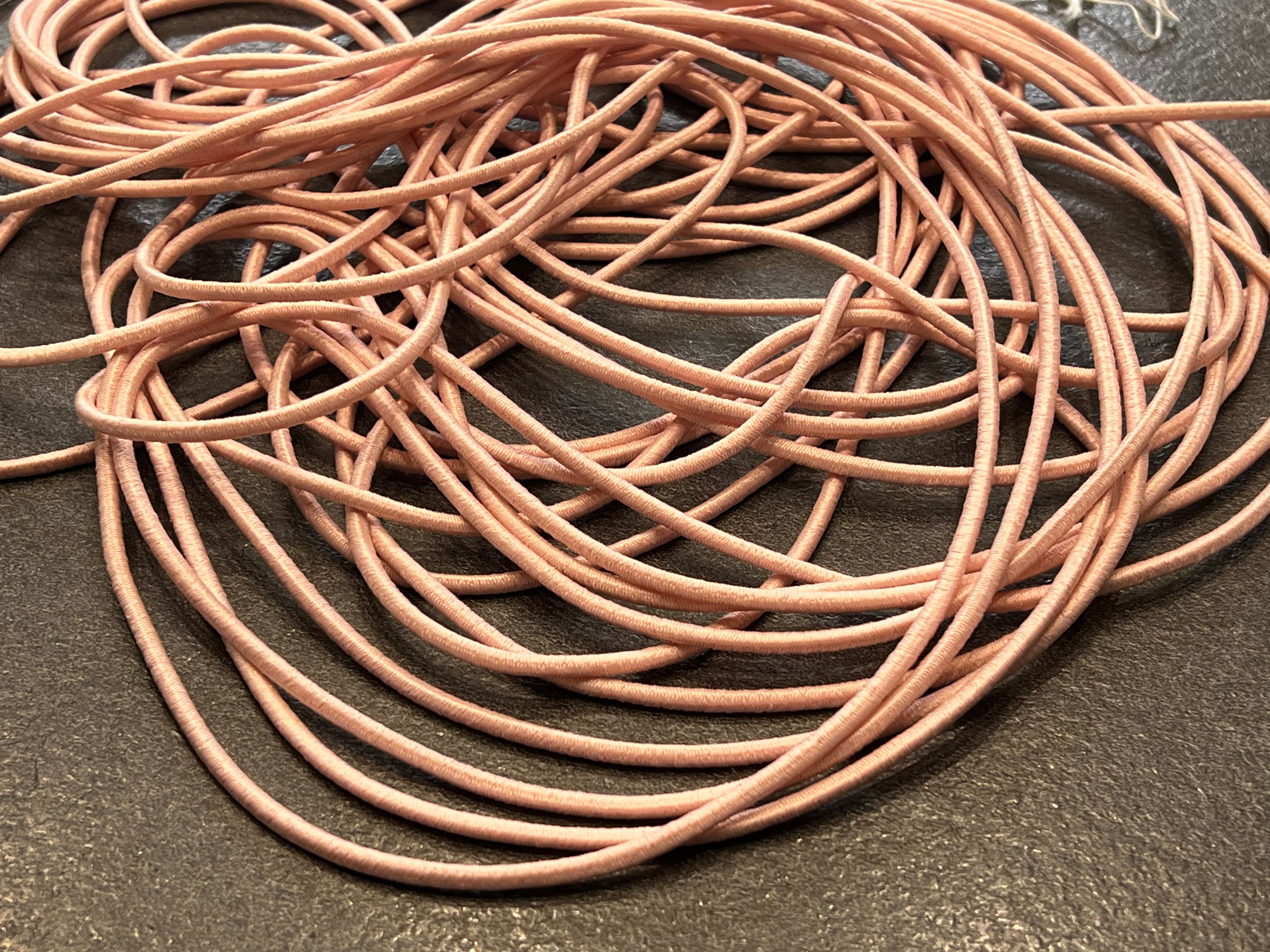 CORDON TRESSÉ ROND ÉLASTIQUE ROSE 4mm - My Little Coupon