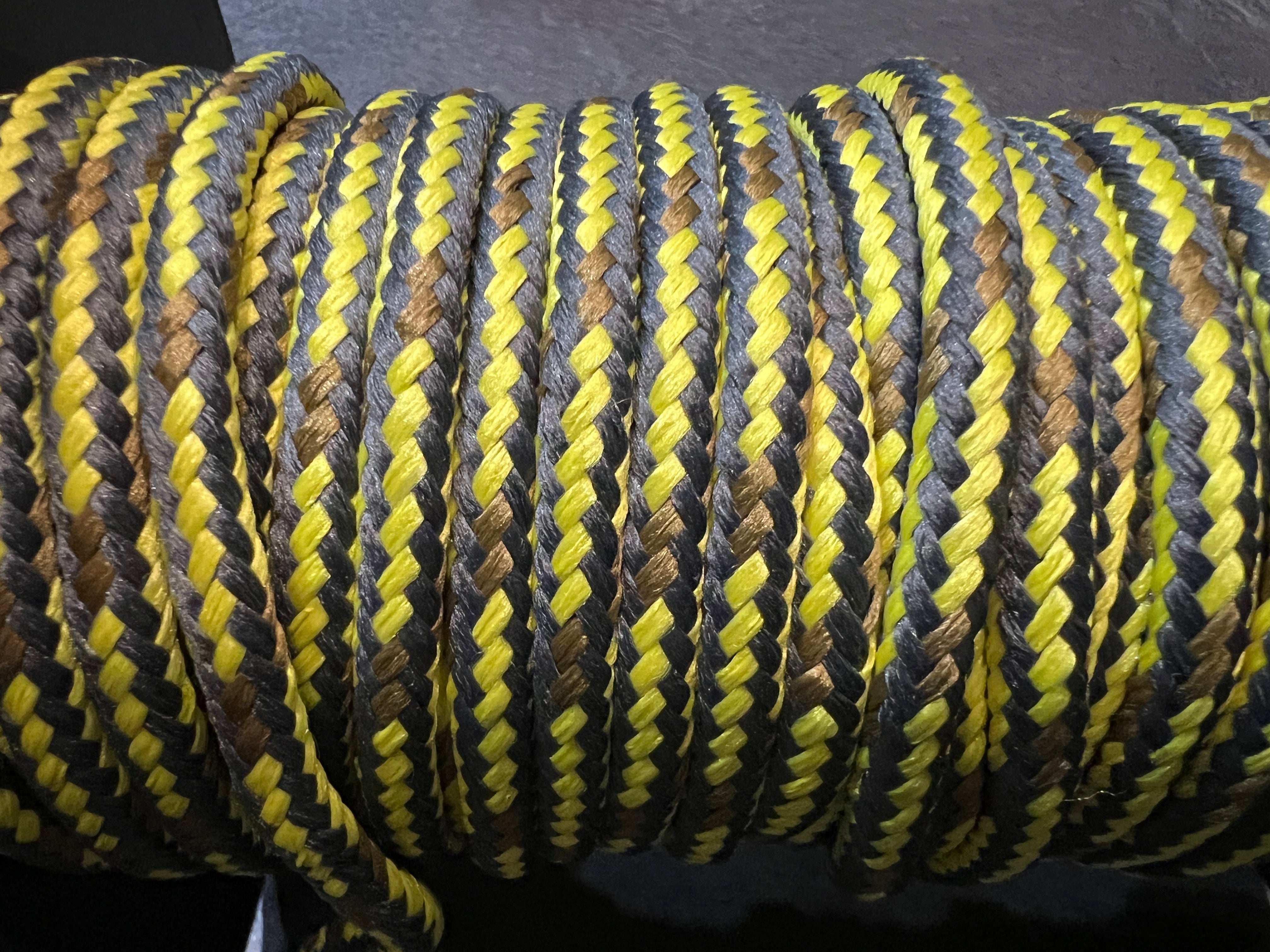 CORDON TRESSÉ ROND JAUNE, GRIS, MARRON 7mm - My Little Coupon