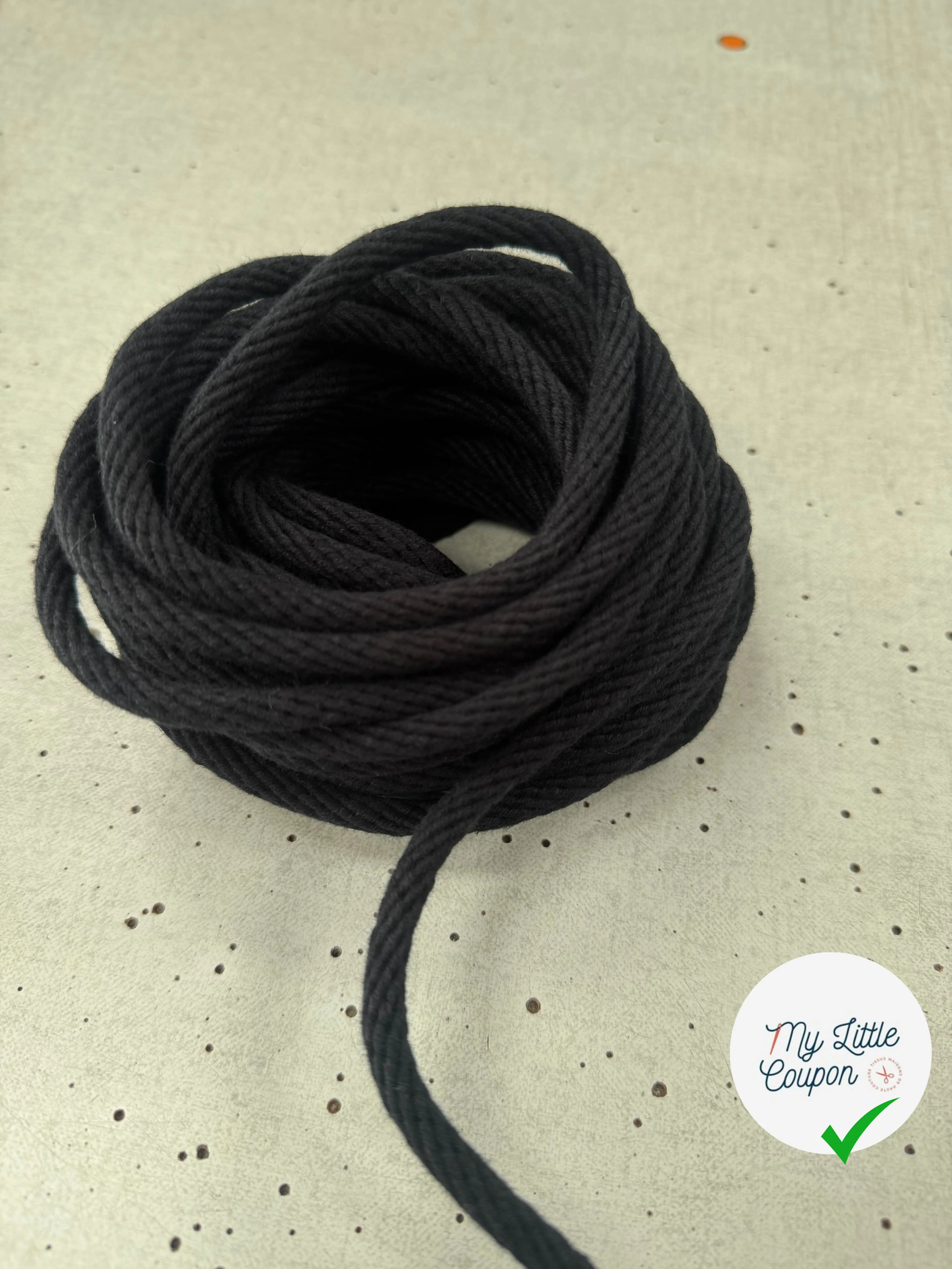 CORDON TRESSÉ ROND NAVY 7mm - My Little Coupon