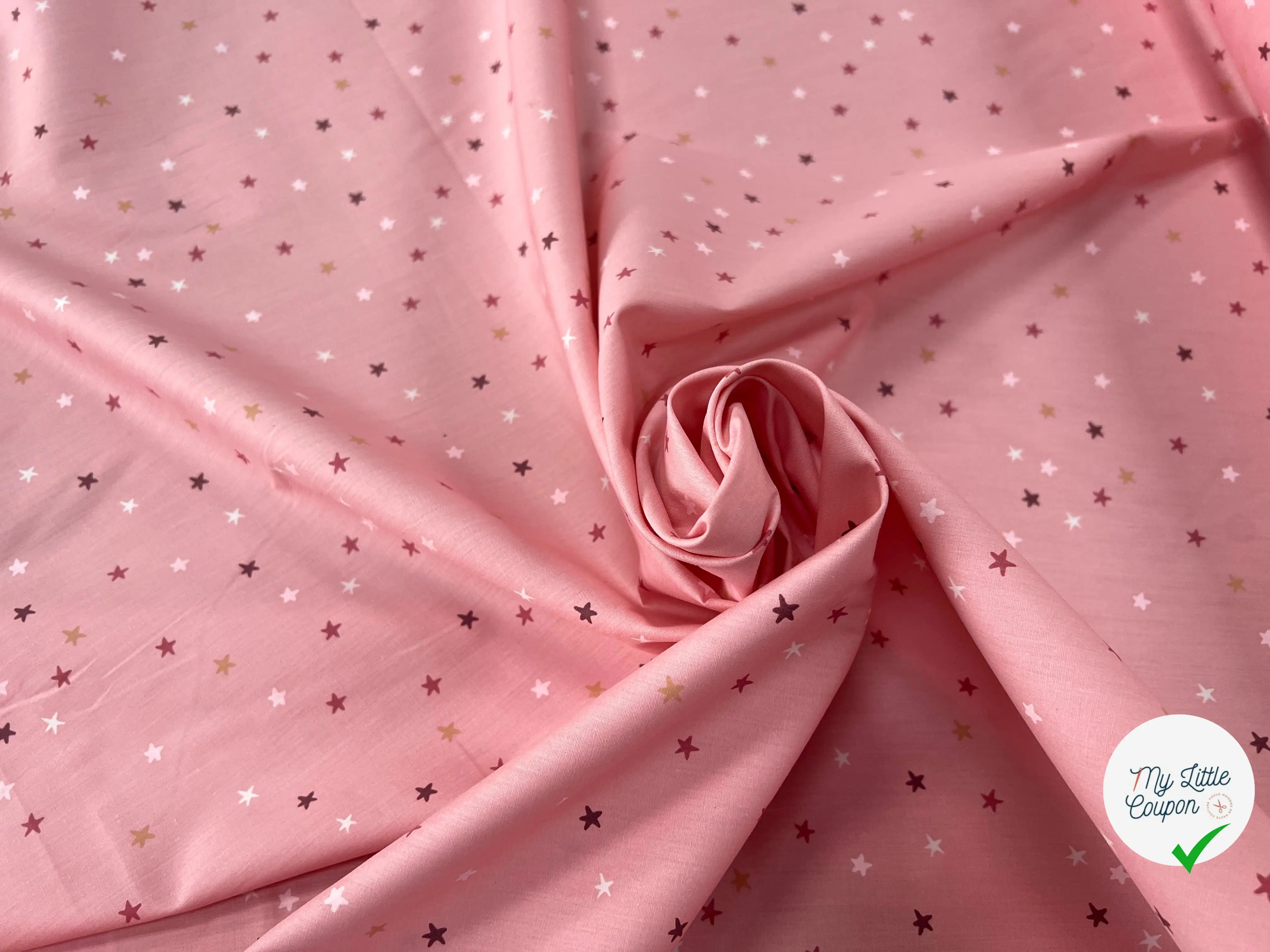 COTON BÉBÉ 120 FILS MOTIF ETOILE ROSE - My Little Coupon