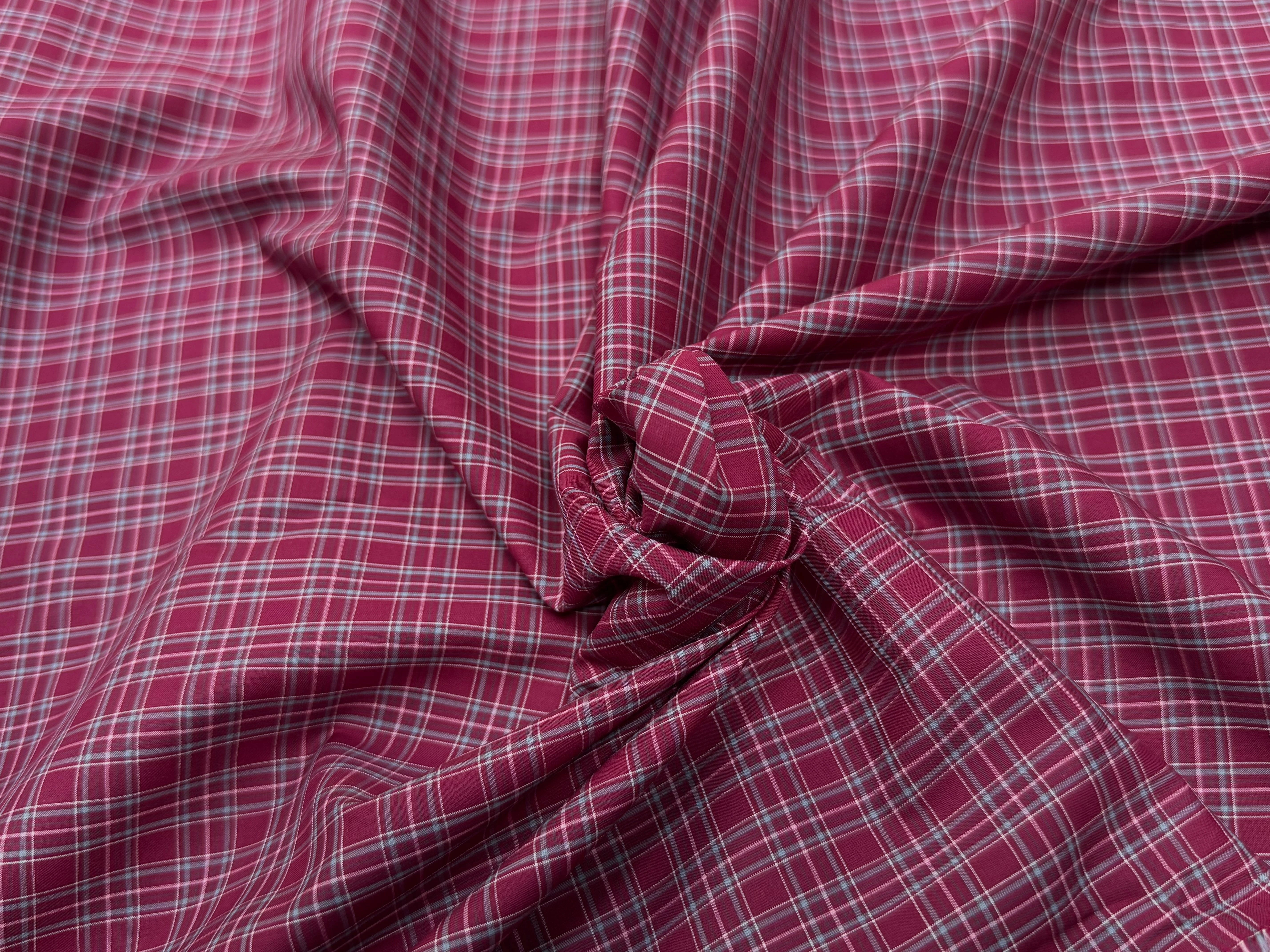 COTON CHEMISE  À CARREAUX BORDEAUX - My Little Coupon