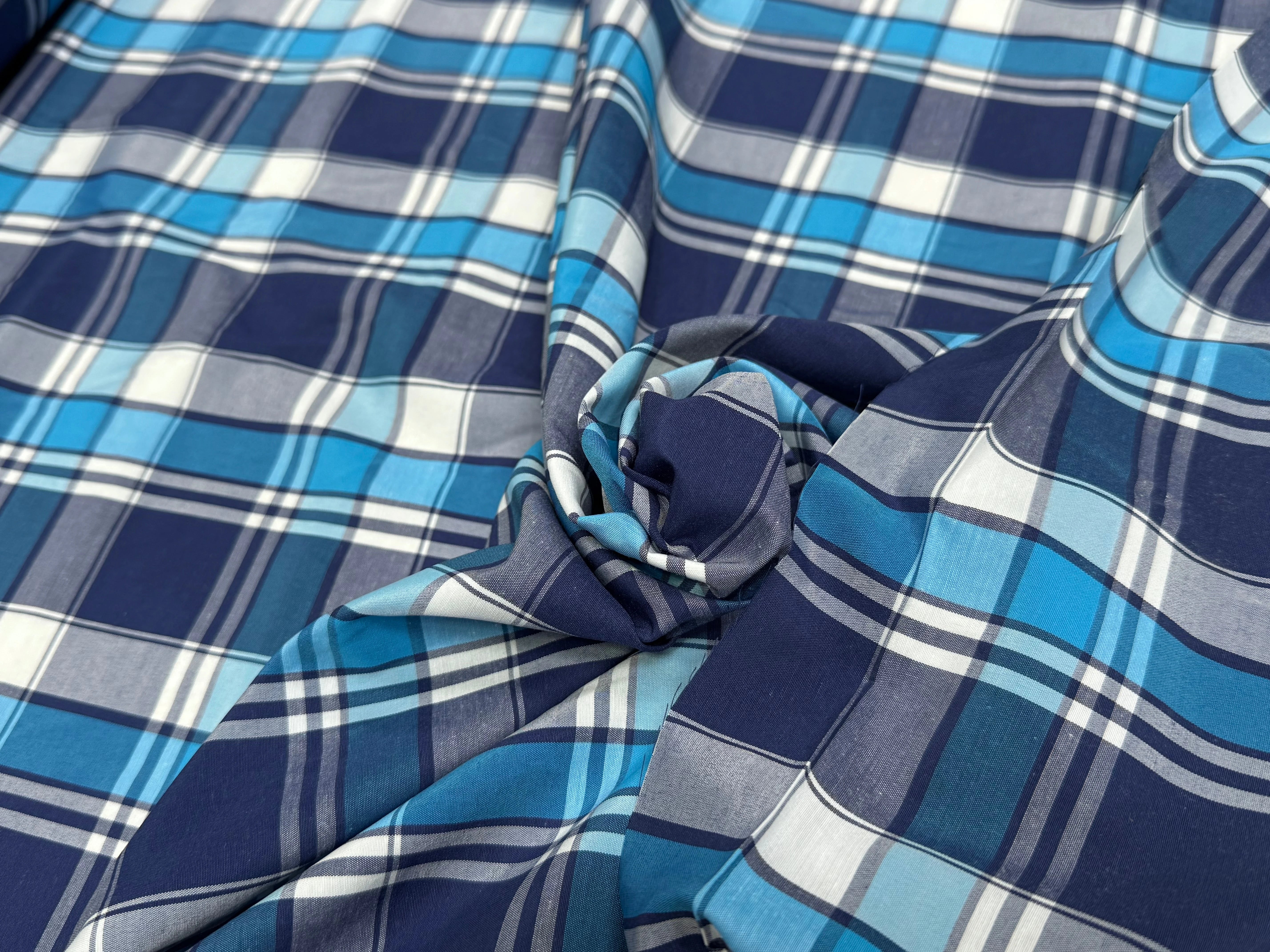 COTON CHEMISE CARREAUX BLEU BLANC - My Little Coupon