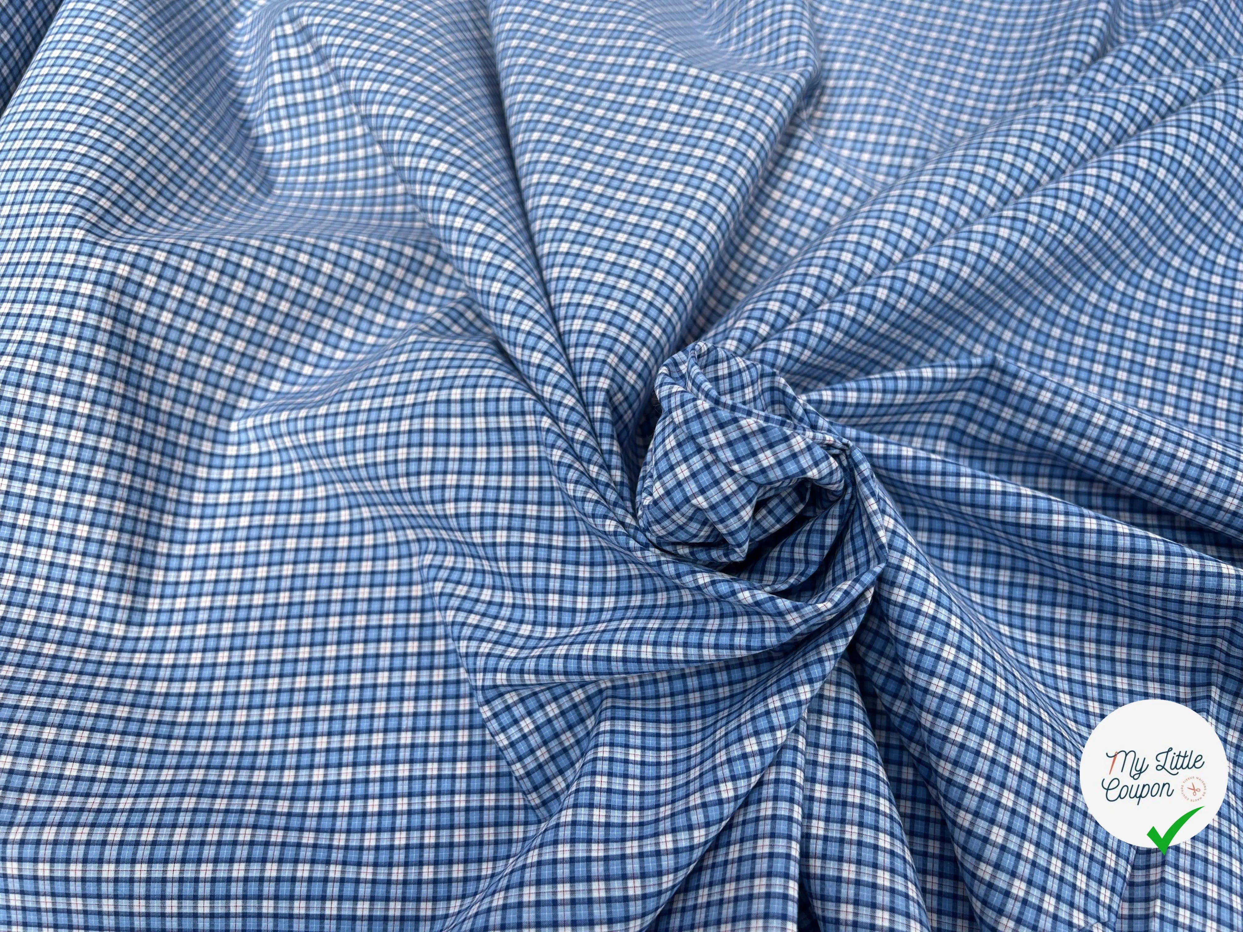 COTON CHEMISE CARREAUX BLEU BLANC ROUGE - My Little Coupon
