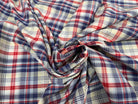 COTON CHEMISE CARREAUX PRINCE DE GALLE BLEU ET ROUGE - My Little Coupon