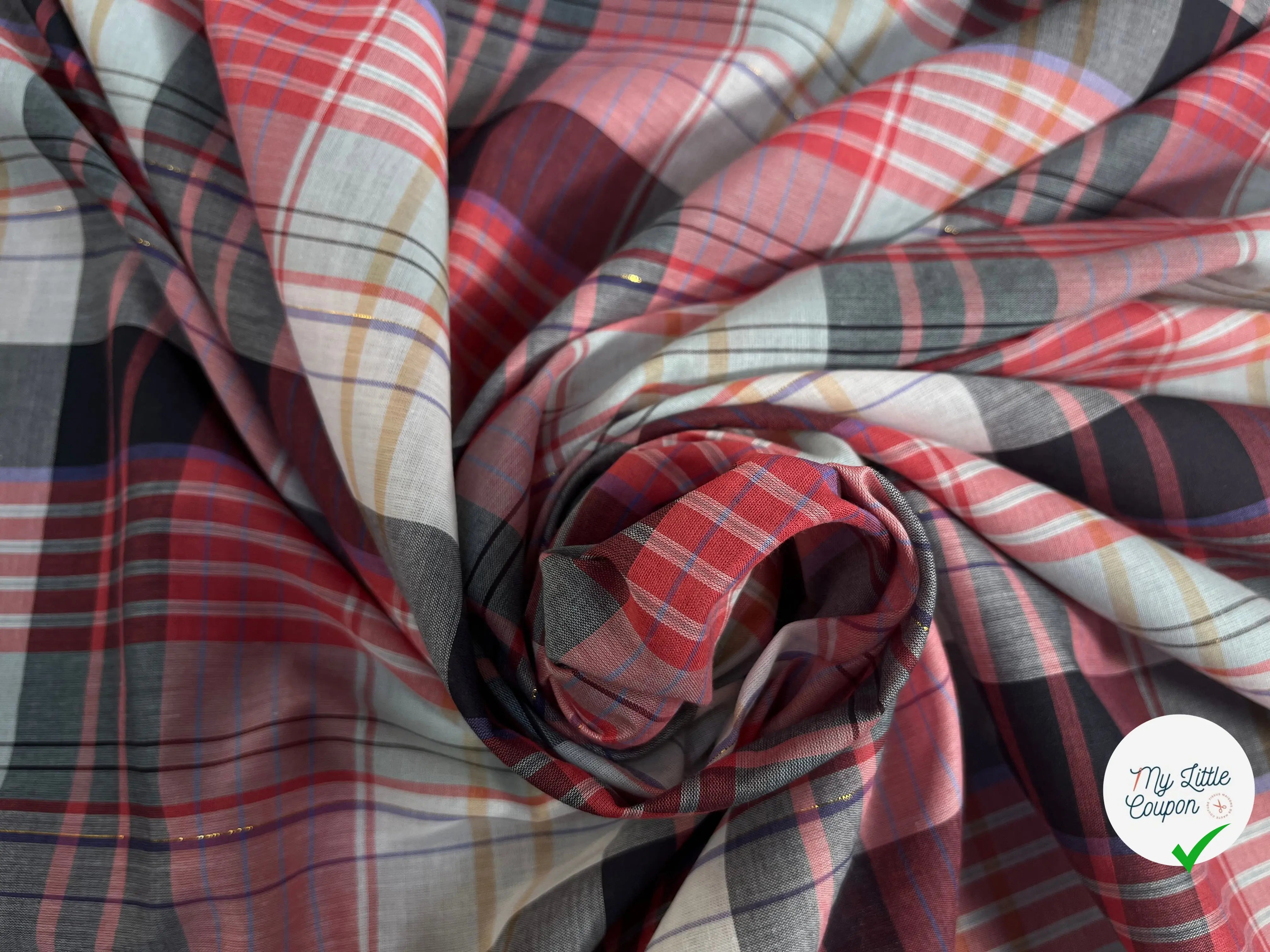 COTON CHEMISE CARREAUX ROUGE MULTICOLORE - My Little Coupon