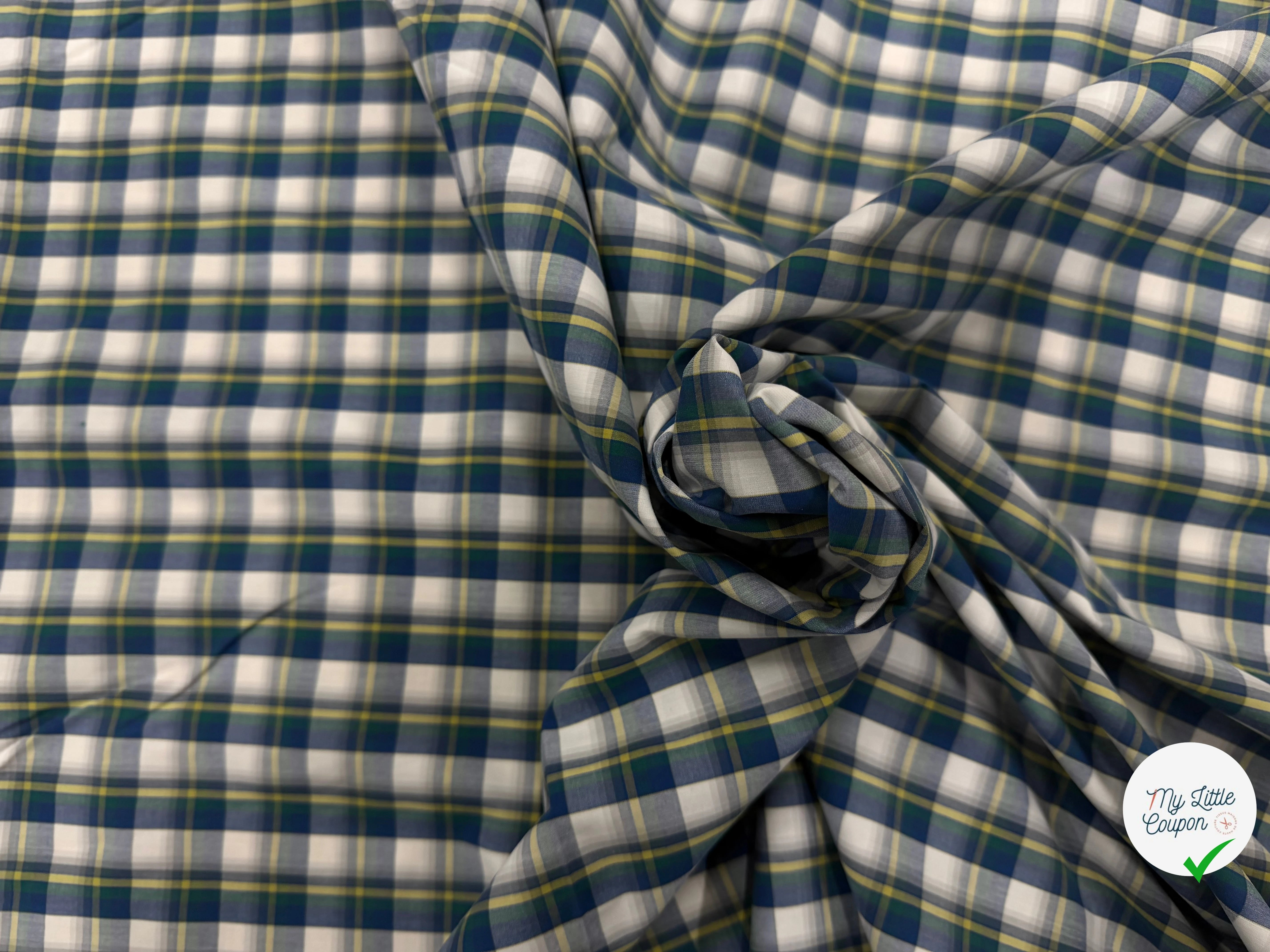 COTONE CAMICIA A QUADRI VERDE GIALLO - My Little Coupon