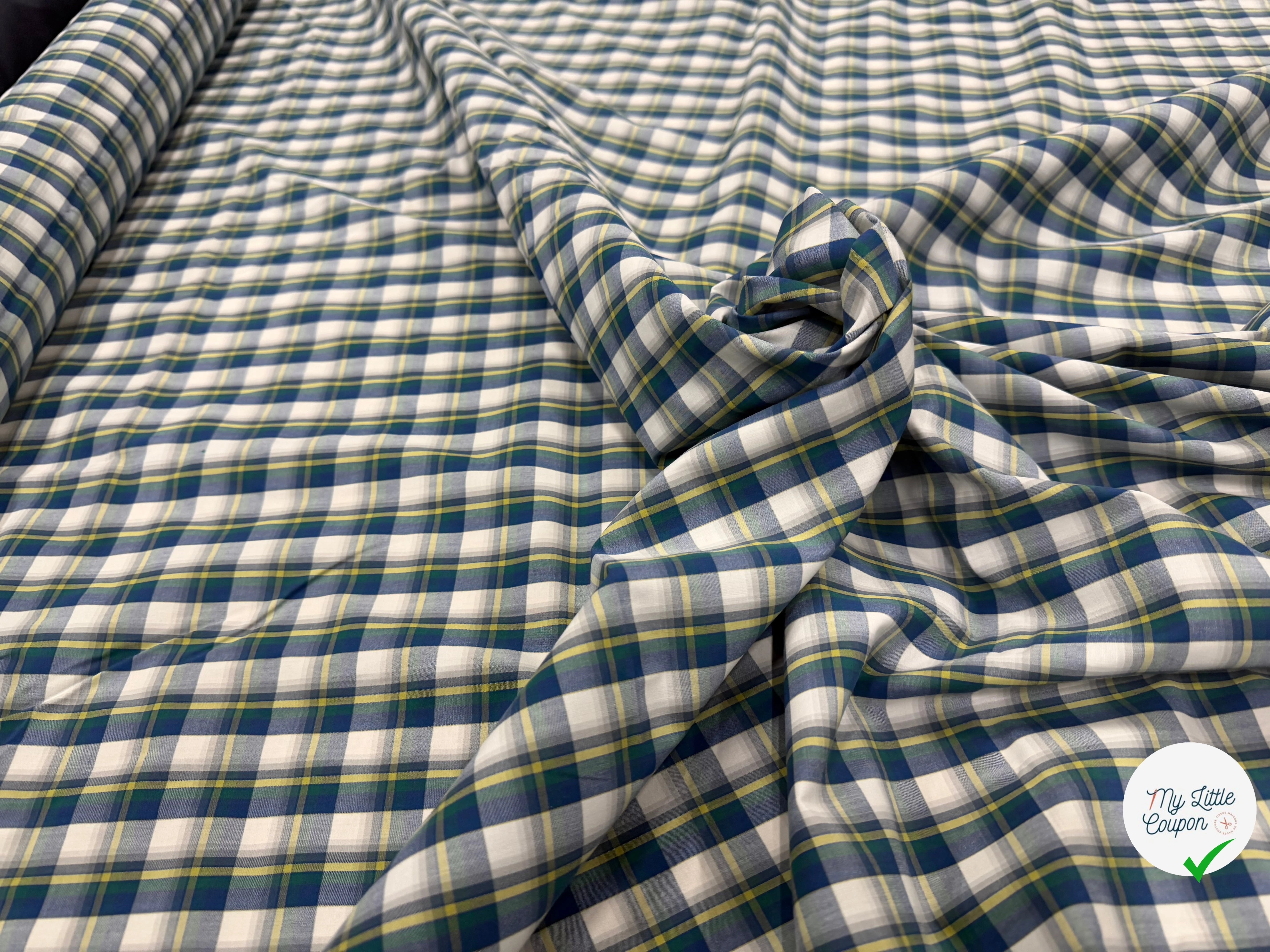 COTONE CAMICIA A QUADRI VERDE GIALLO - My Little Coupon