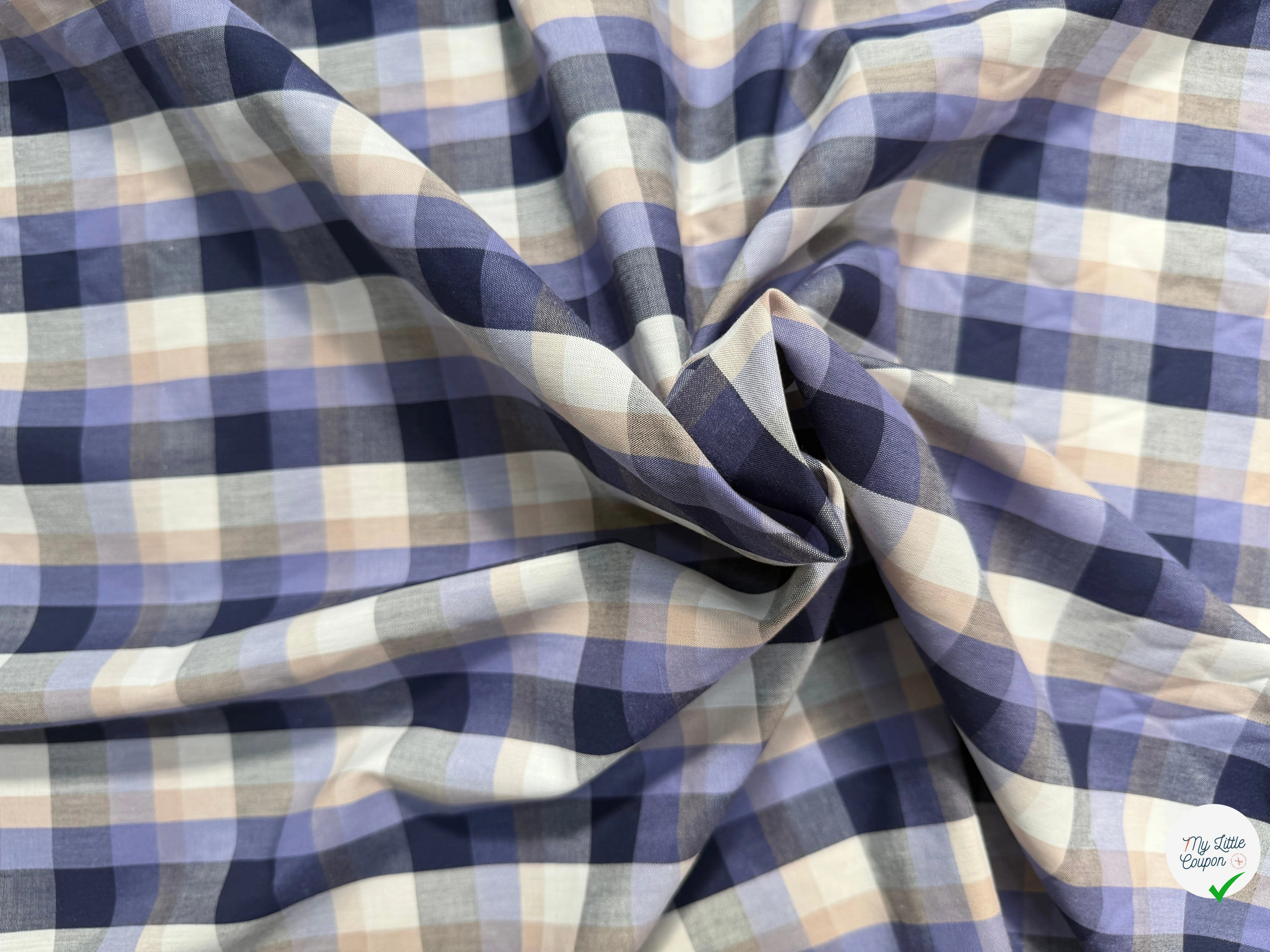 COTON CHEMISE CARREAUX VIOLET - My Little Coupon