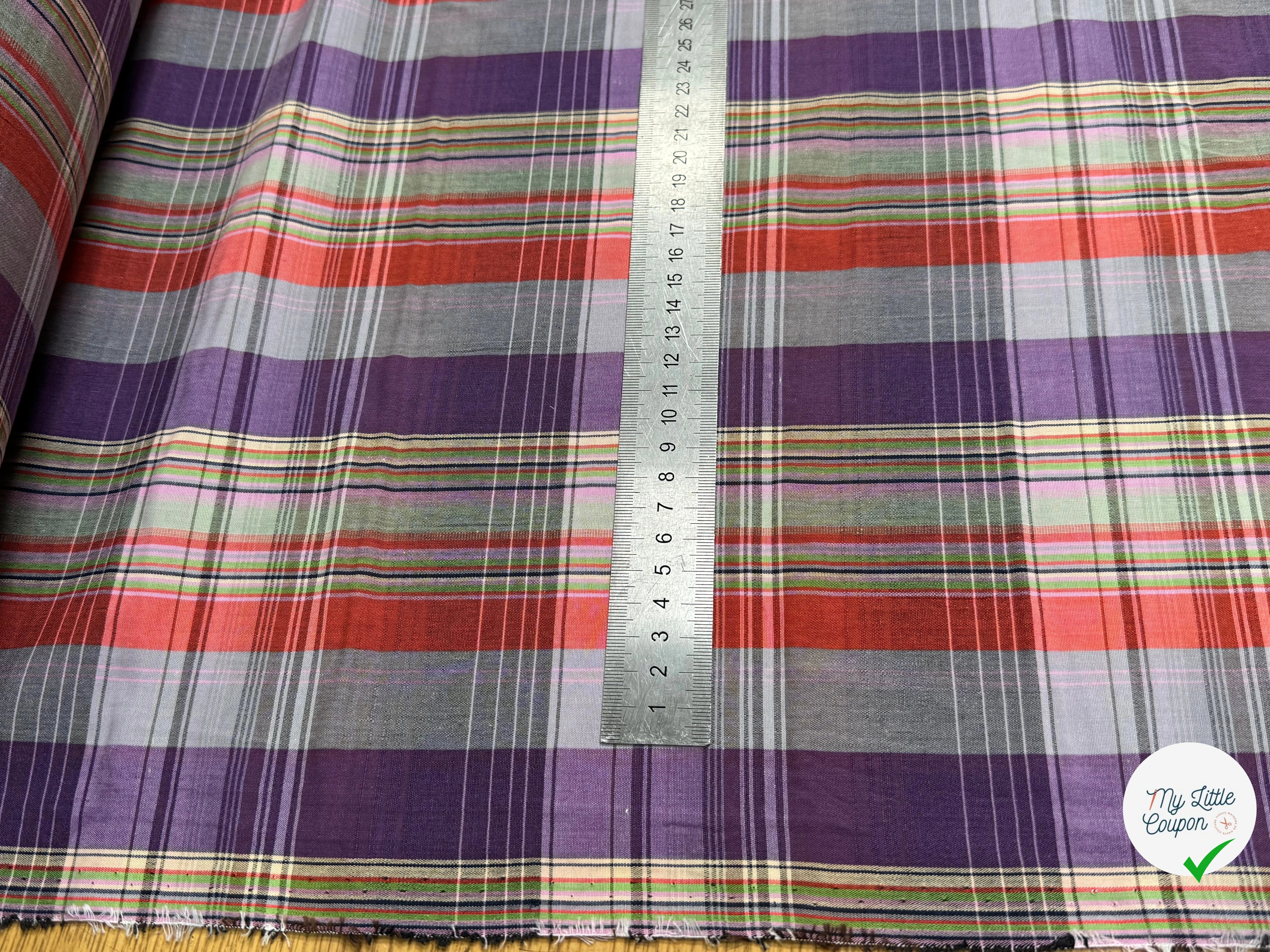 COTON CHEMISE CHIC RAYURES MULTICOLOR GRIS VIOLET - My Little Coupon