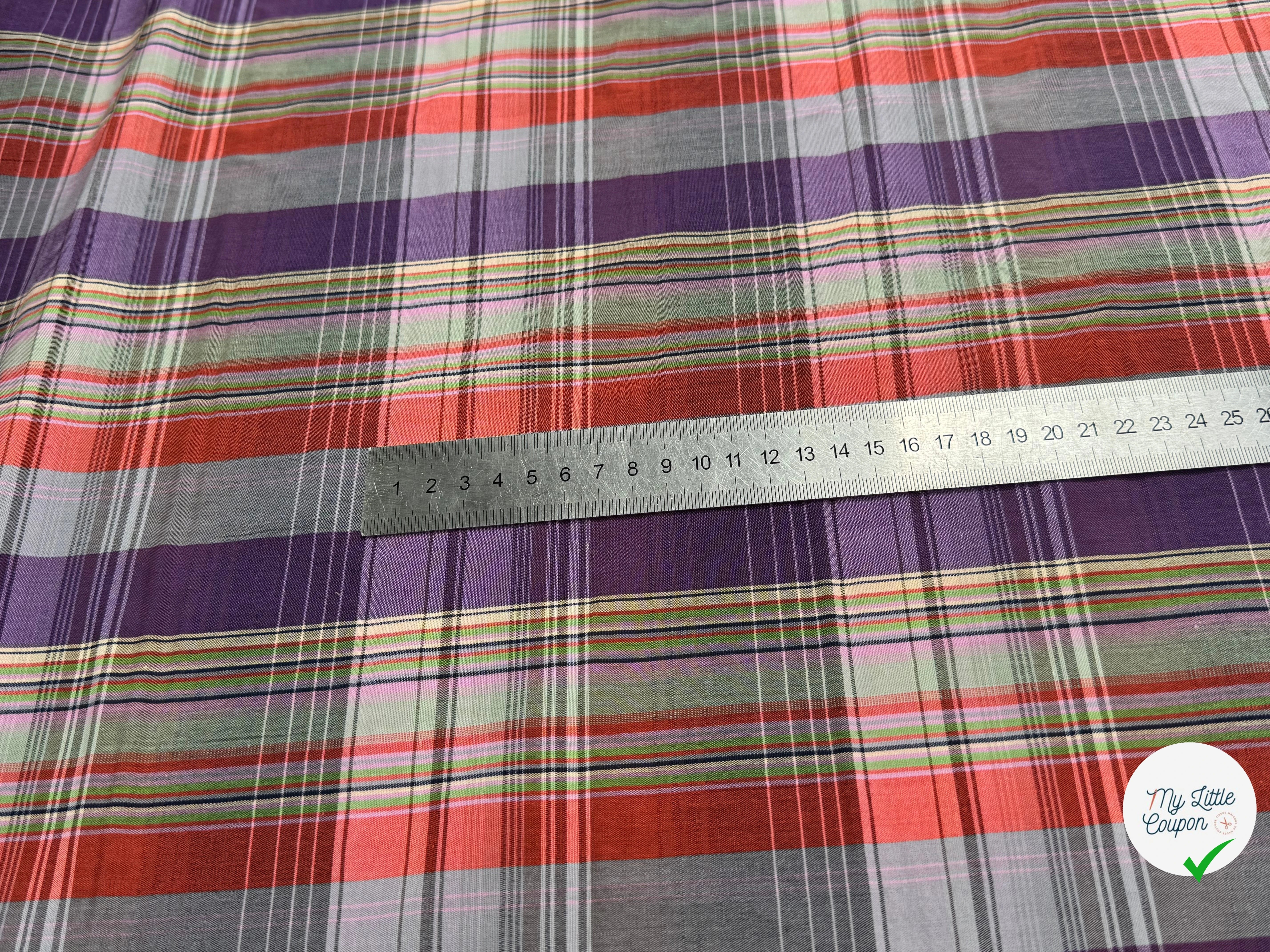 COTON CHEMISE CHIC RAYURES MULTICOLOR GRIS VIOLET - My Little Coupon