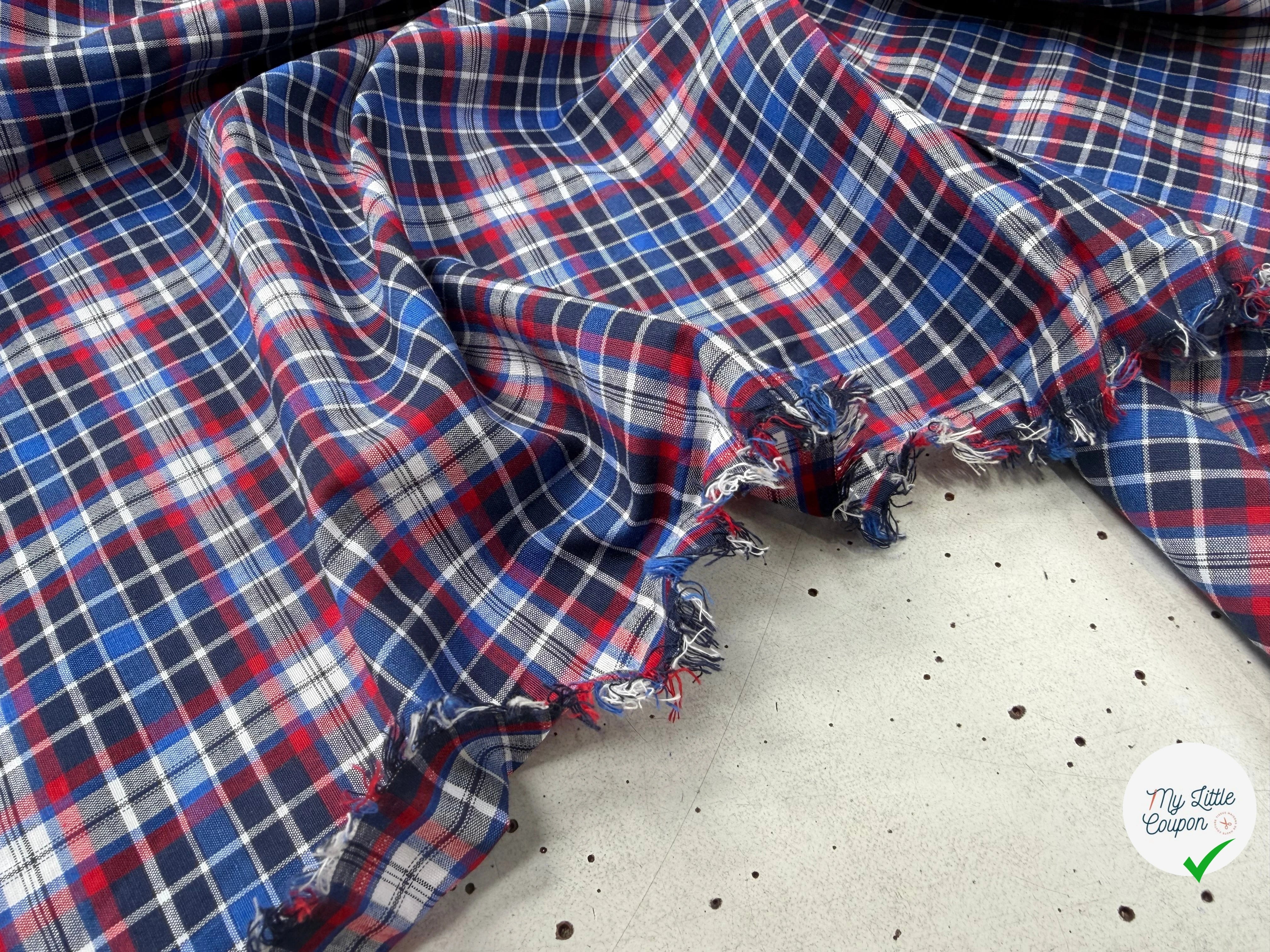 COTON CHEMISE ECOSSAIS BLEU ROUGE - My Little Coupon