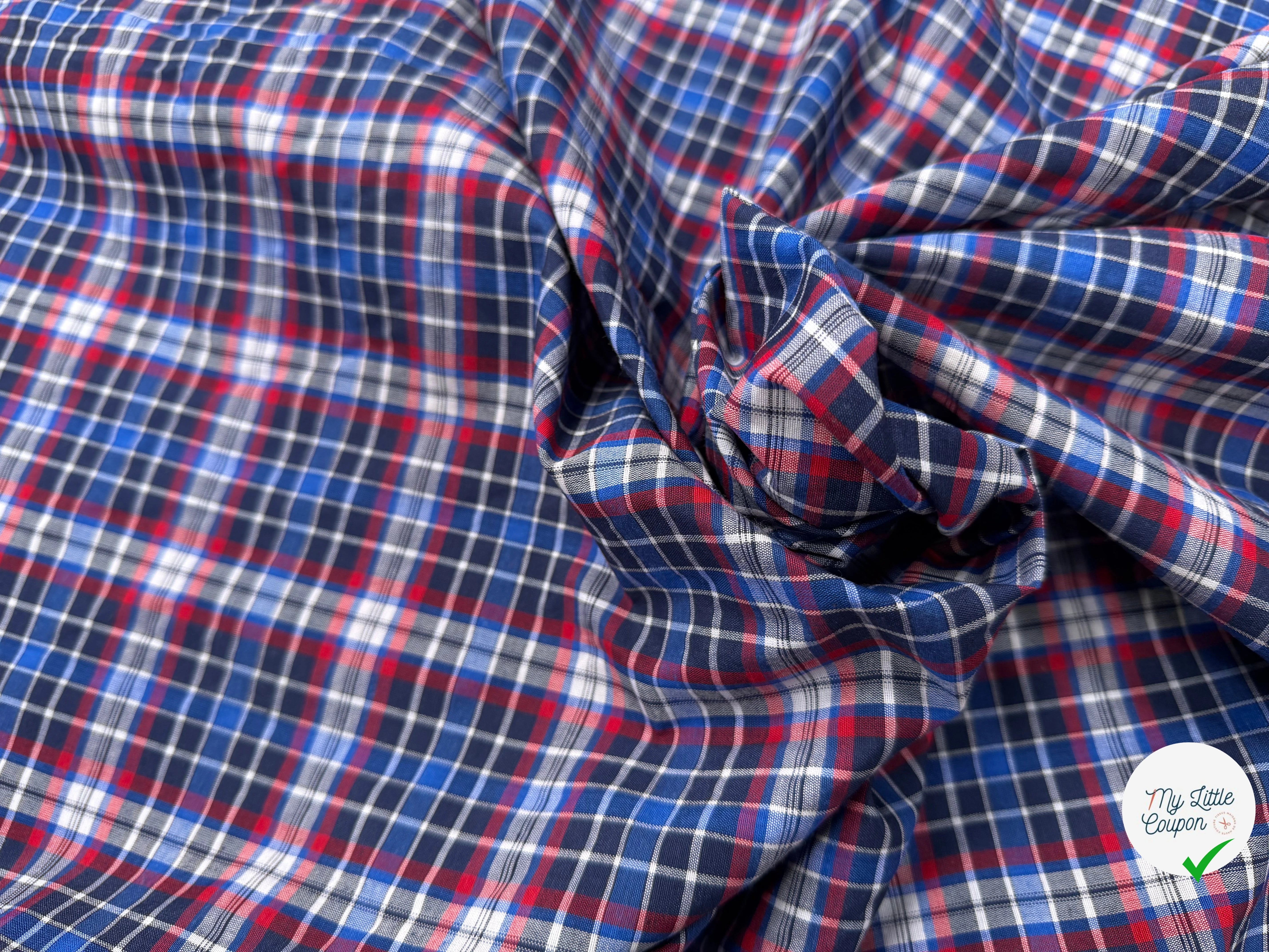 COTON CHEMISE ECOSSAIS BLEU ROUGE - My Little Coupon