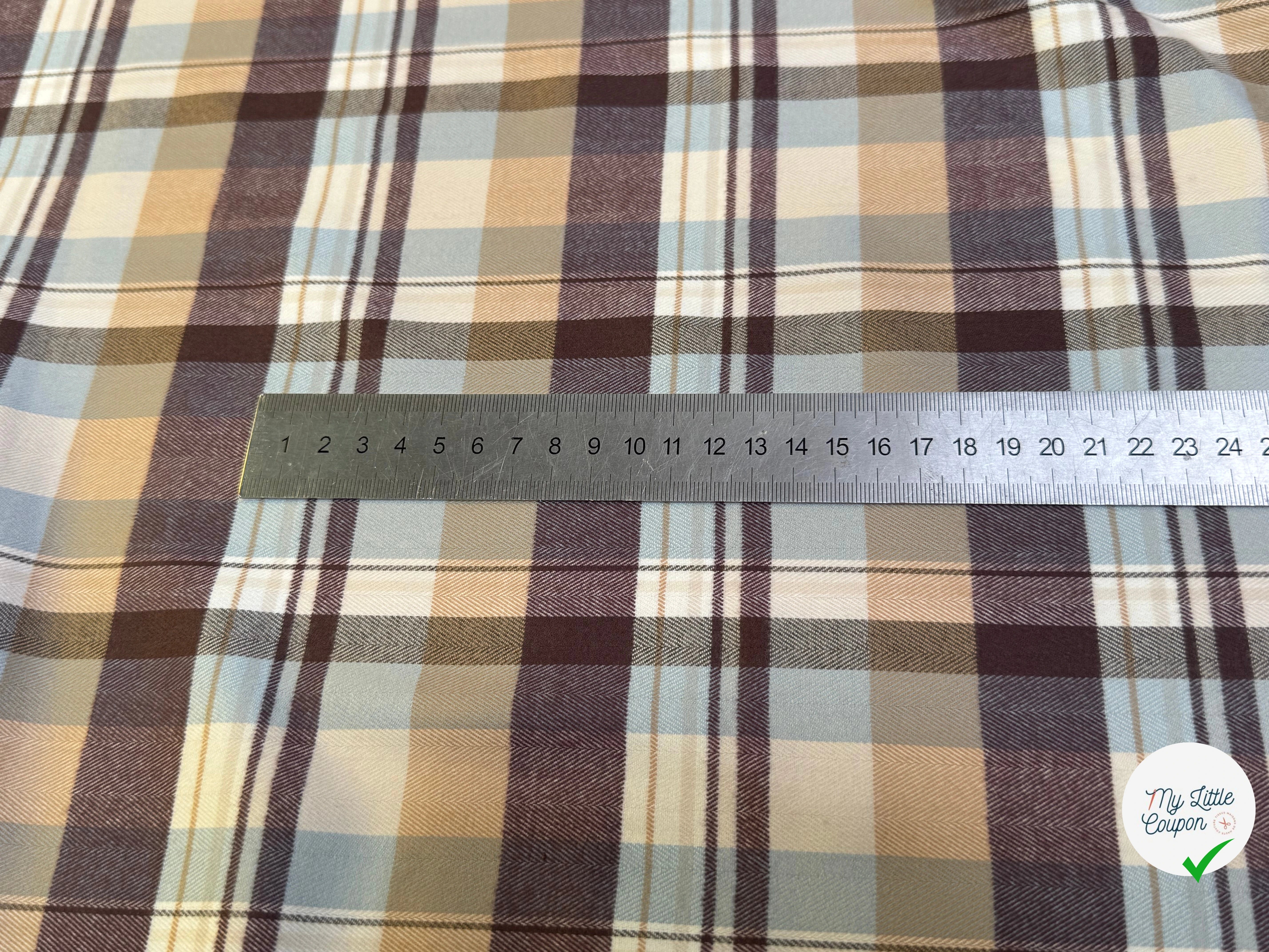 COTON CHEMISE FLANELLE DOUCE À CARREAUX COULEURS DU CIEL - My Little Coupon