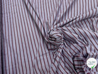 Tissu coton chemise stretch rayé bleu ciel
