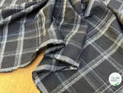 COTON CHEMISE LÉGÈREMENT DUVETEUX À CARREAUX ANTHRACITE NOIR - My Little Coupon