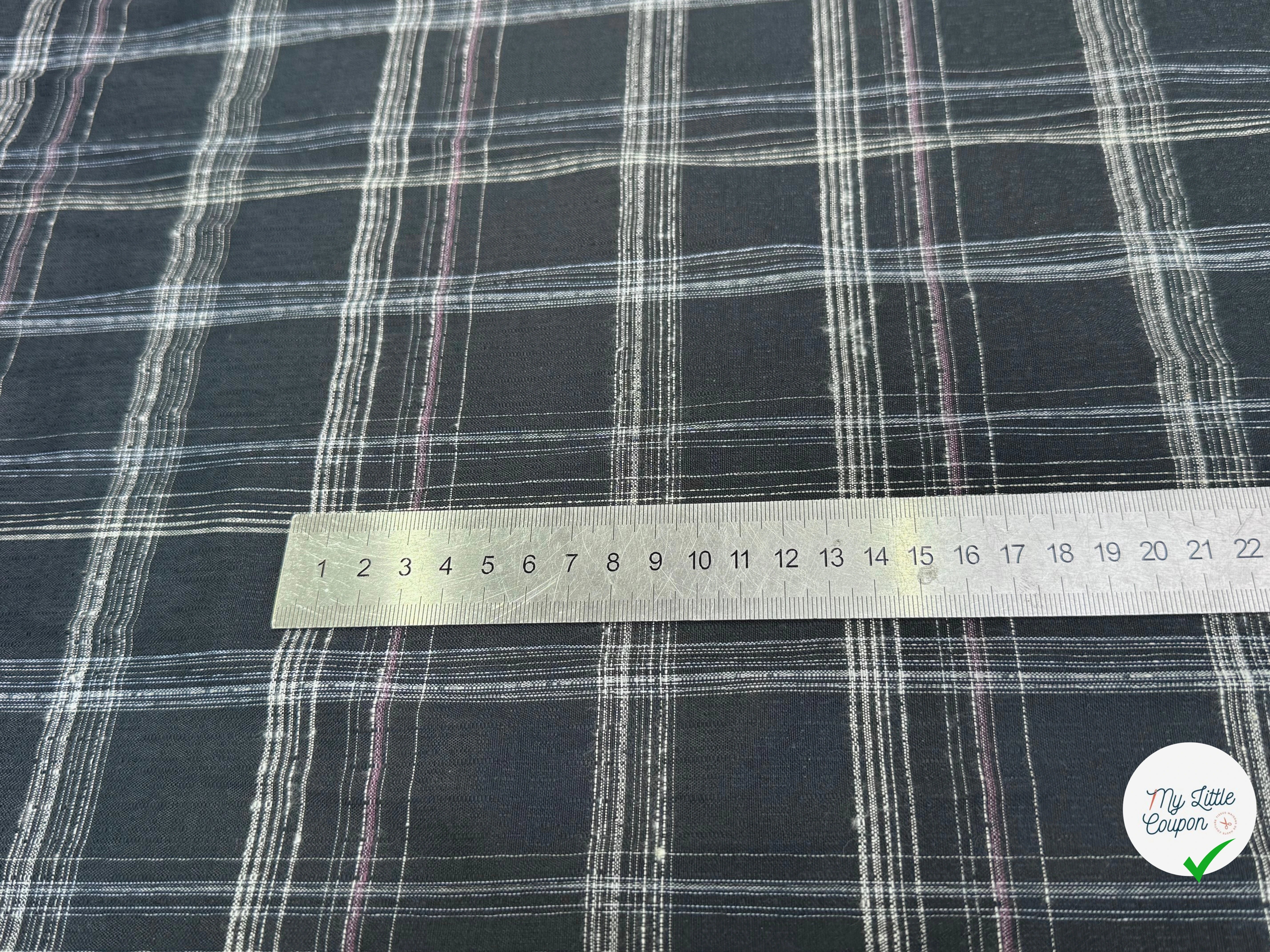COTON CHEMISE LÉGÈREMENT DUVETEUX À CARREAUX GRIS BLEUTÉ - My Little Coupon