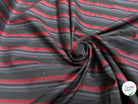 COTON CHEMISE RAYURES MULTICOLORS ROUGE BLEU NOIR - My Little Coupon