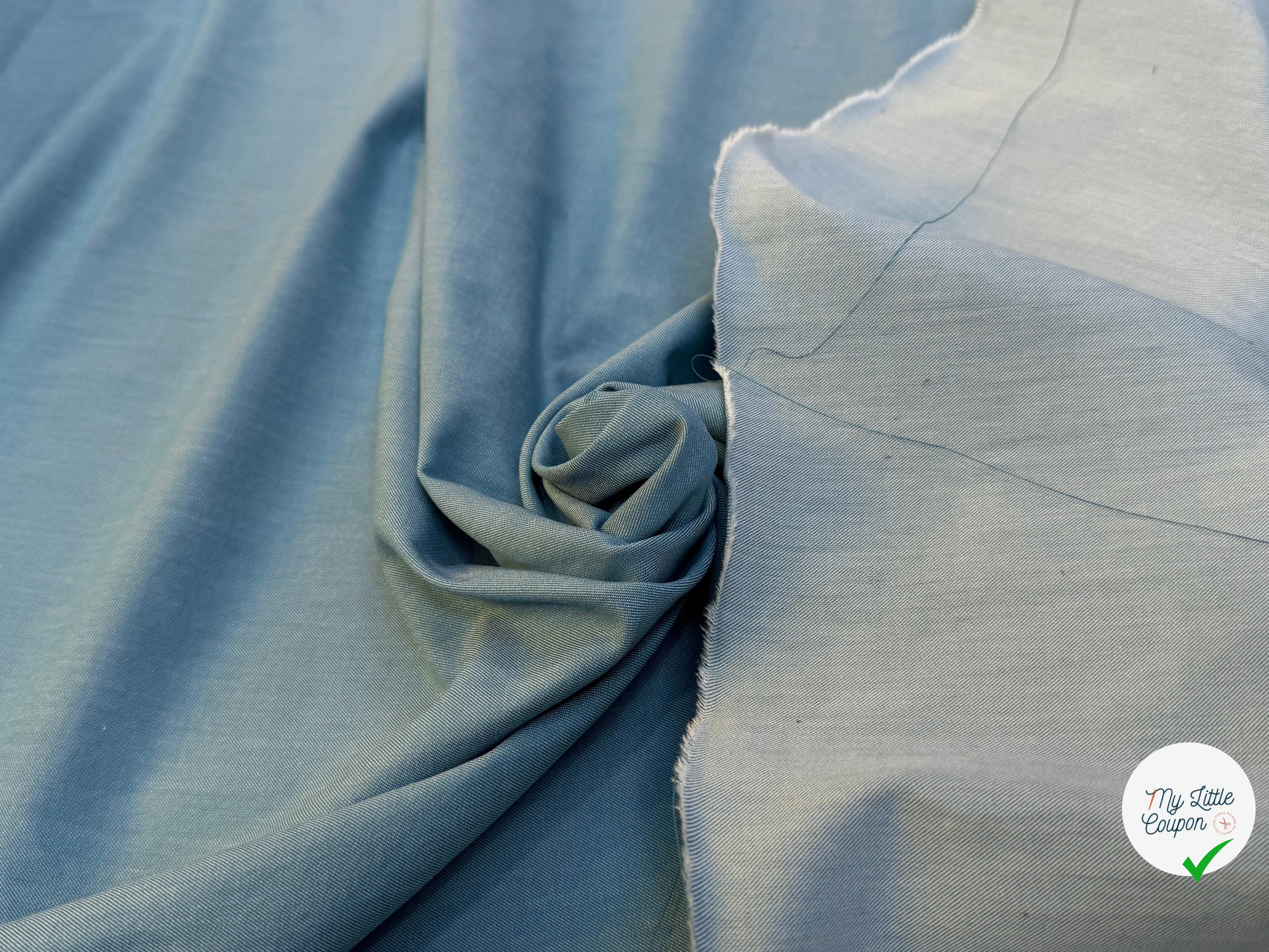 COTON CHEMISE SERGÉ BLEU BELLE TENUE - My Little Coupon