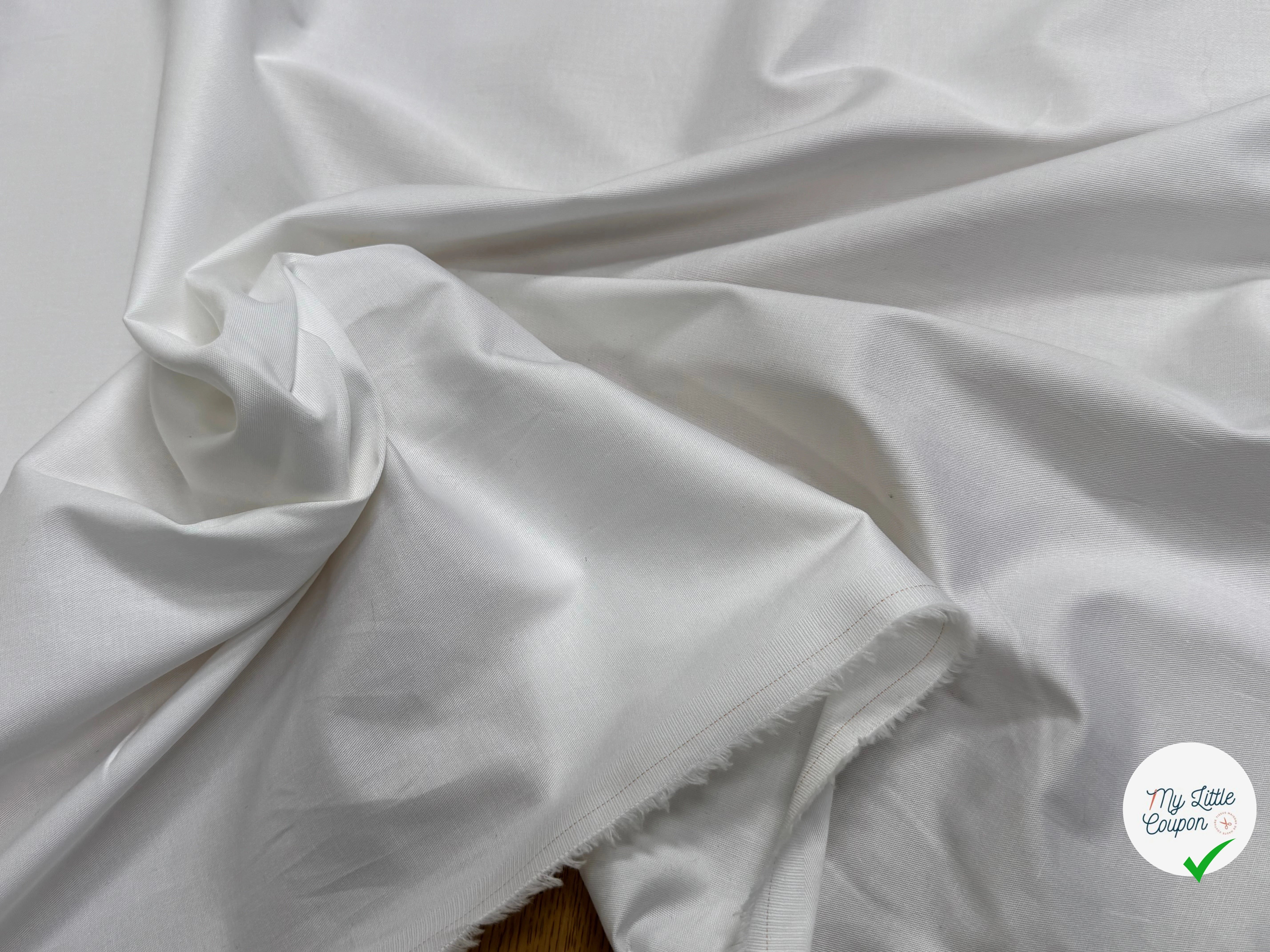 COTON CHEMISE SERGÉ FLUIDE BLANC STRETCH - My Little Coupon