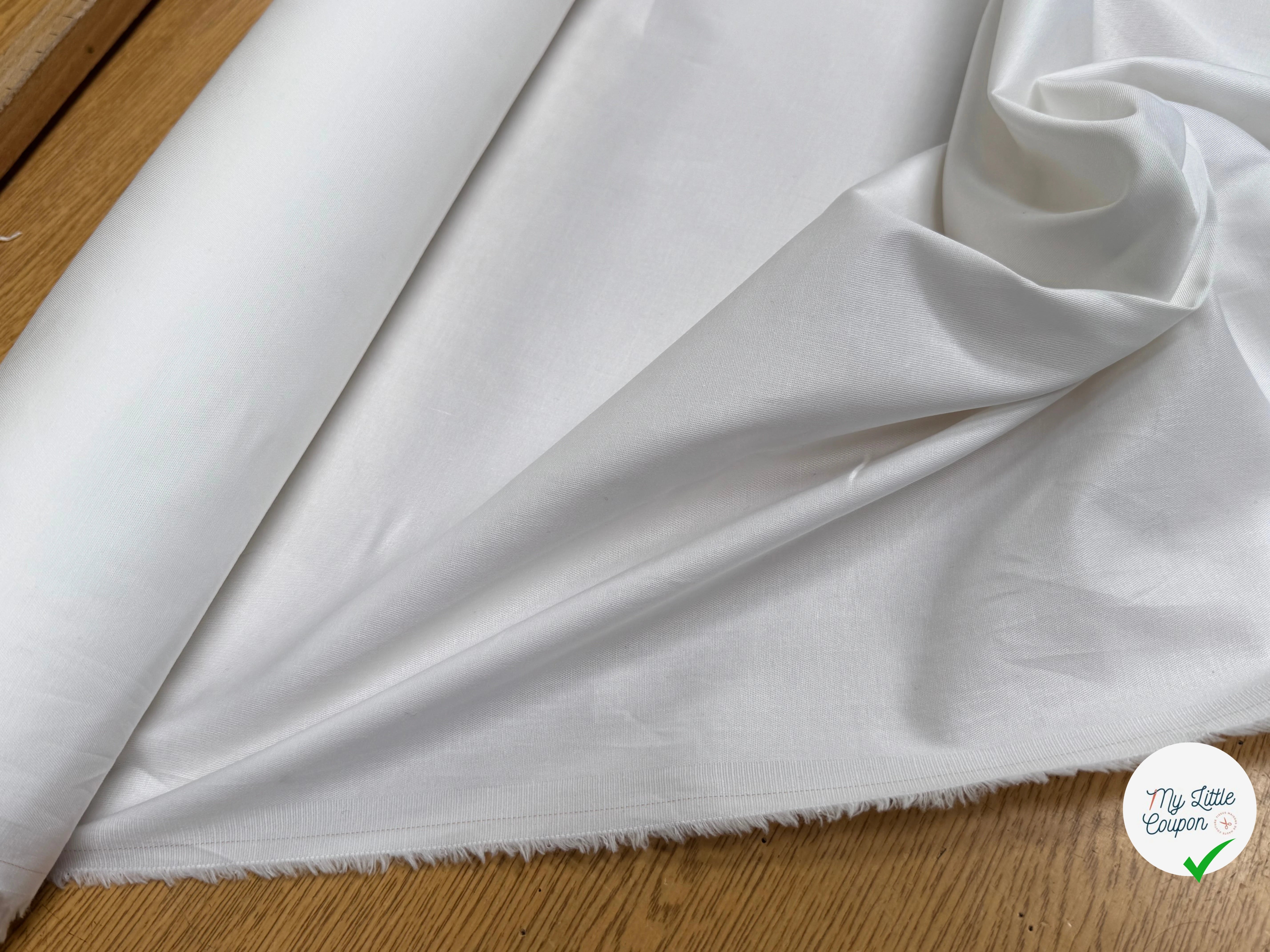COTON CHEMISE SERGÉ FLUIDE BLANC STRETCH - My Little Coupon
