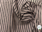 COTON CHEMISIE RAYURES NOIRES FOND BEIGE - My Little Coupon