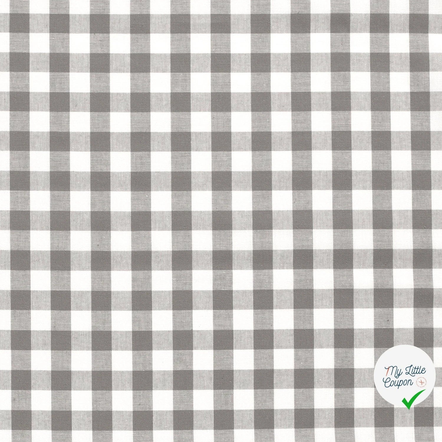 COTON FIL TEINT CARREAUX GRIS FONCÉ - My Little Coupon