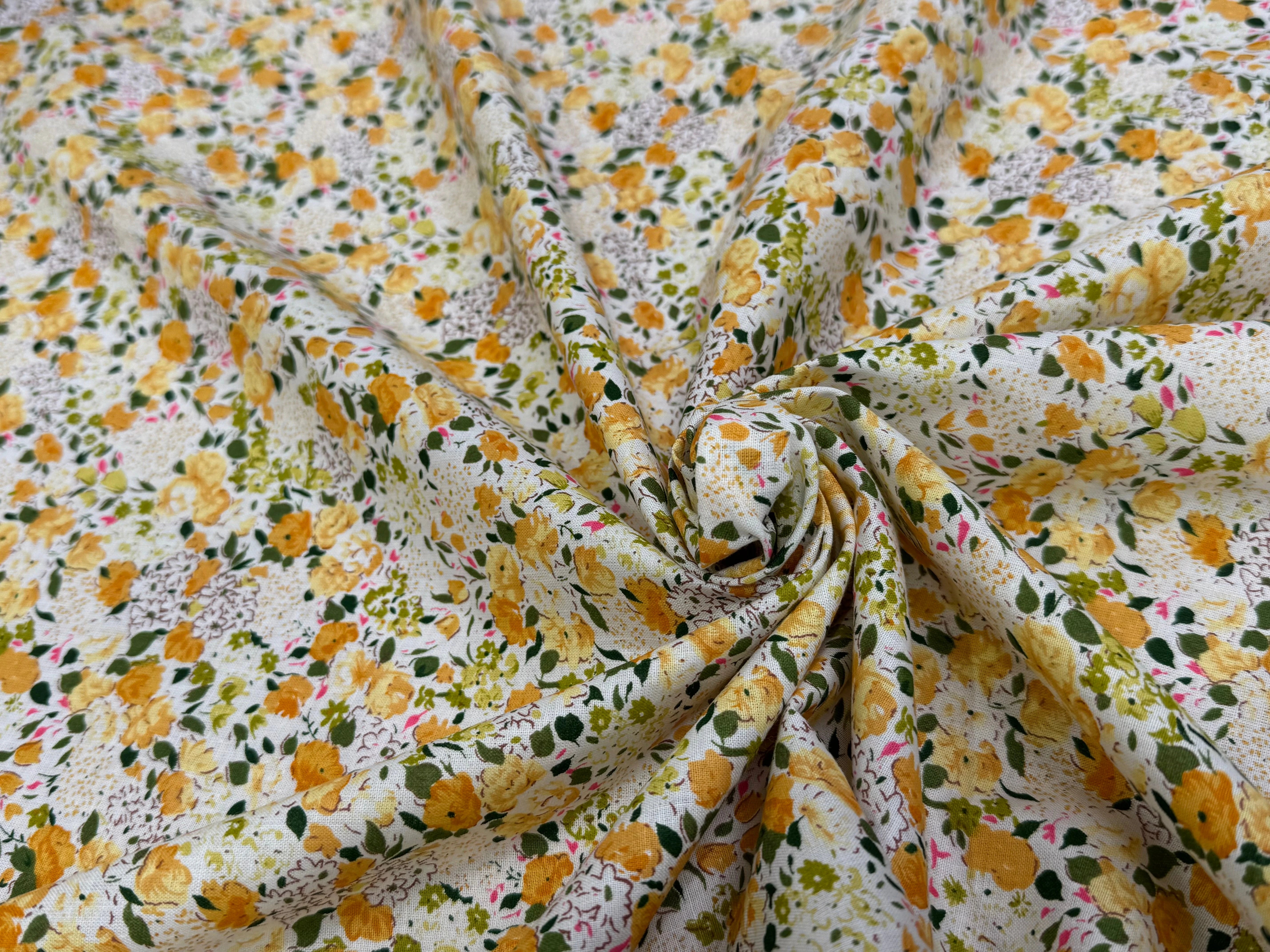 COTON FLEURS ORANGE & VERT - My Little Coupon