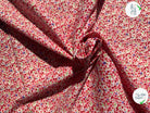 COTON FOND BLANC FLEURS ROUGES - My Little Coupon