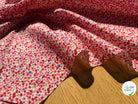 COTON FOND BLANC FLEURS ROUGES - My Little Coupon