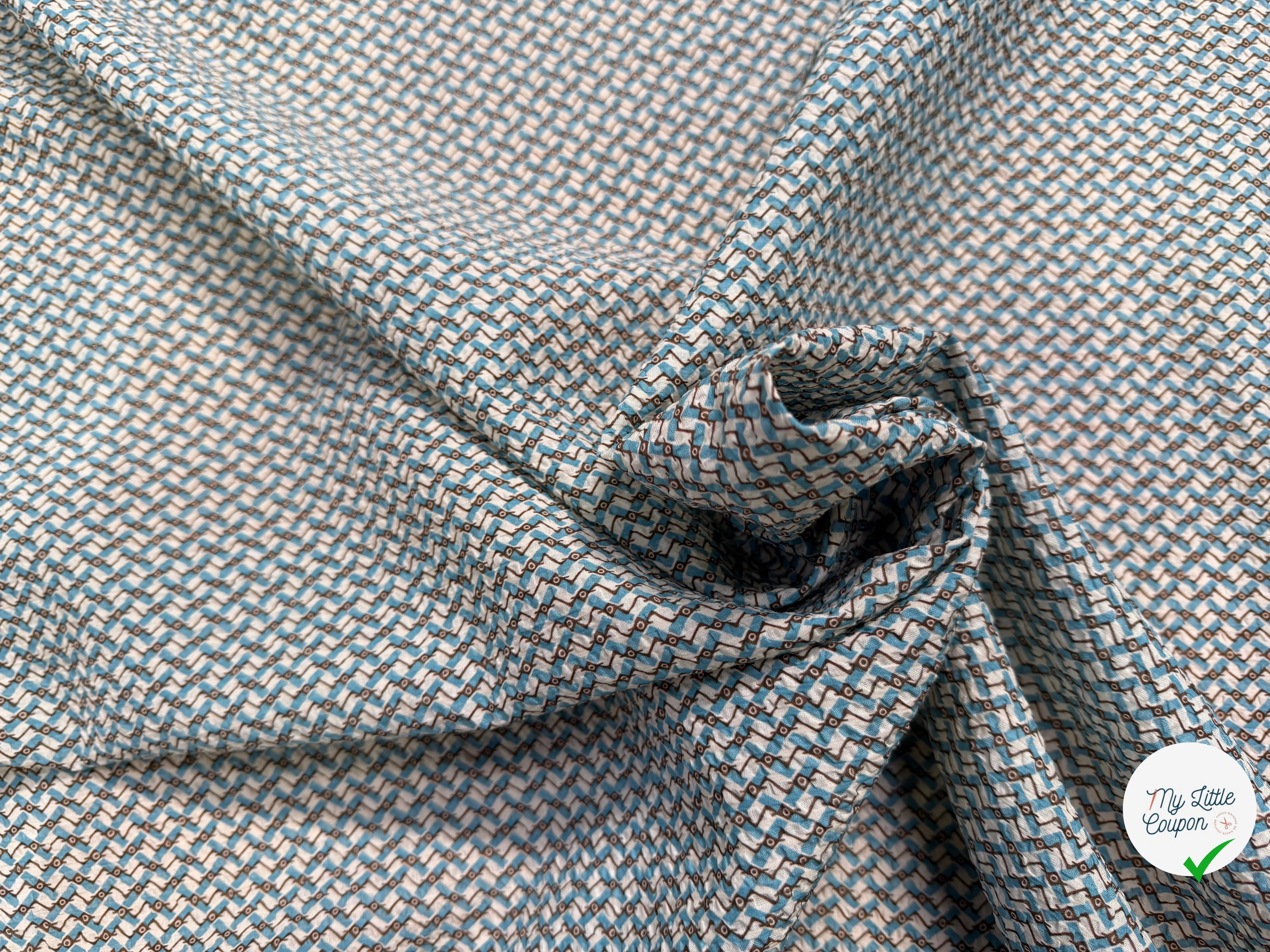 COTON GAUFFRÉ VAGUES EGYPTIENNES PRINT - My Little Coupon