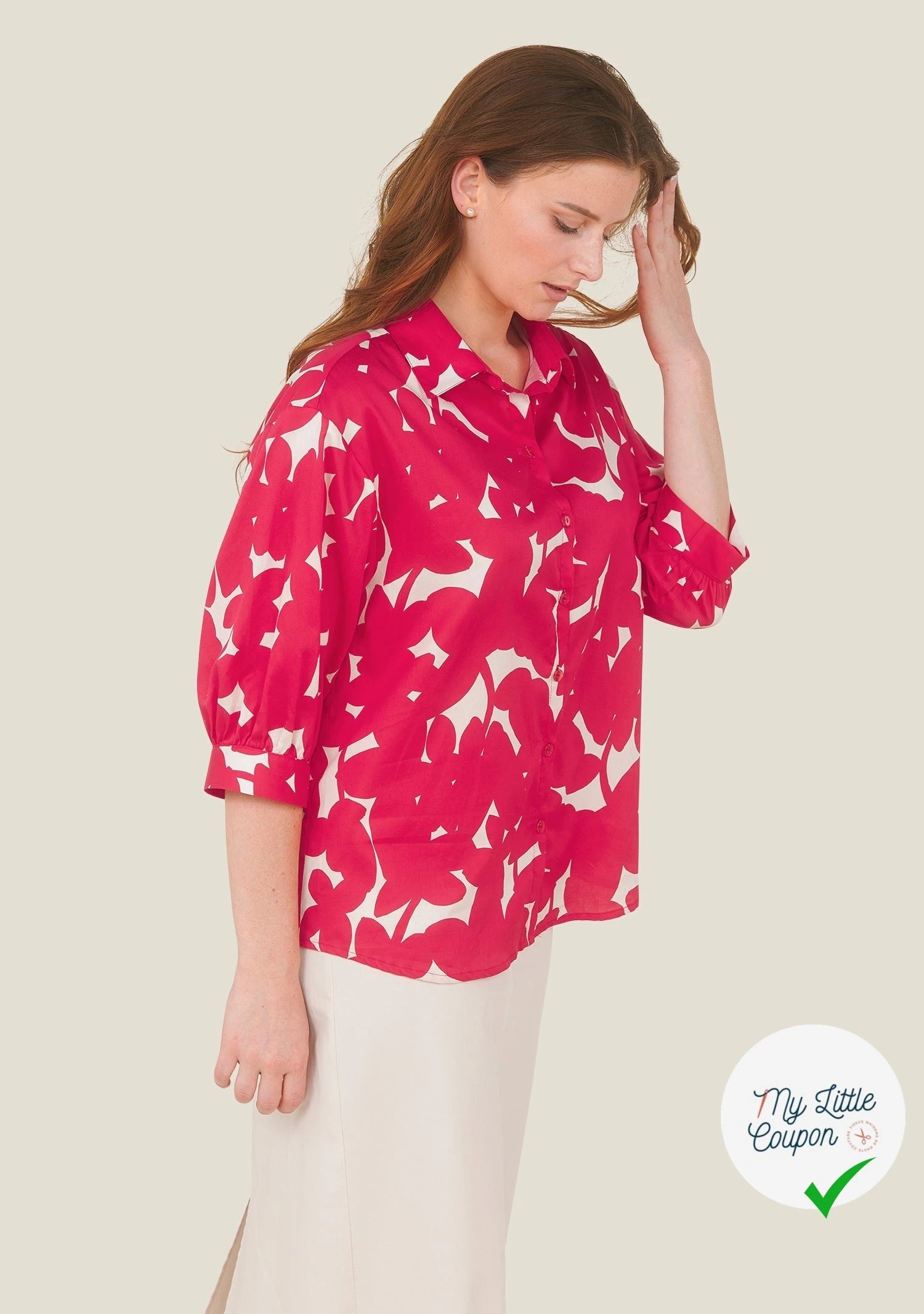 COTON GRAPHIQUE OMBRES ROUGE - My Little Coupon